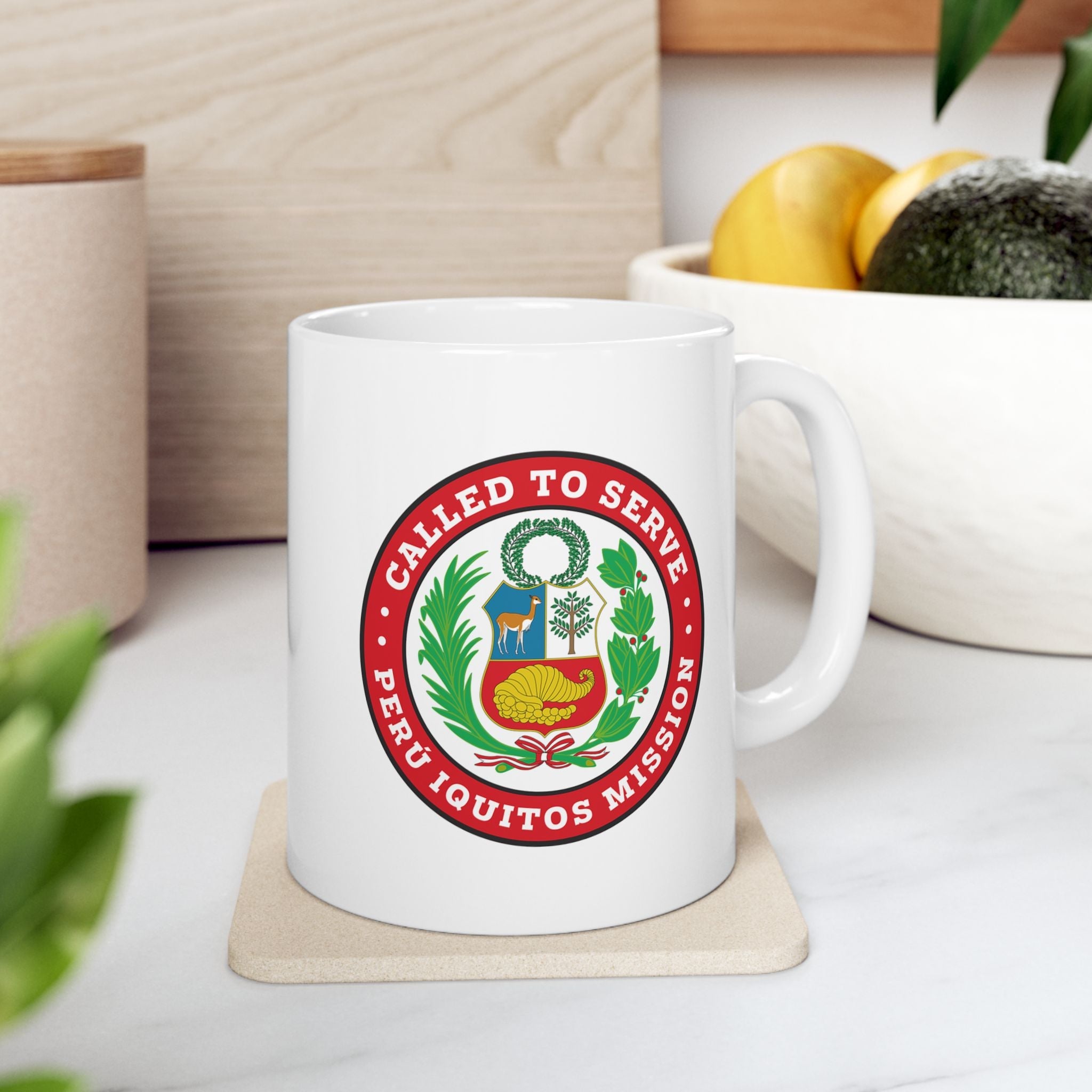 Peru Iquitos Mission Circular Flag White Ceramic Mug - Latter-Day Saint LDS Missionary Gift - Book of Mormon