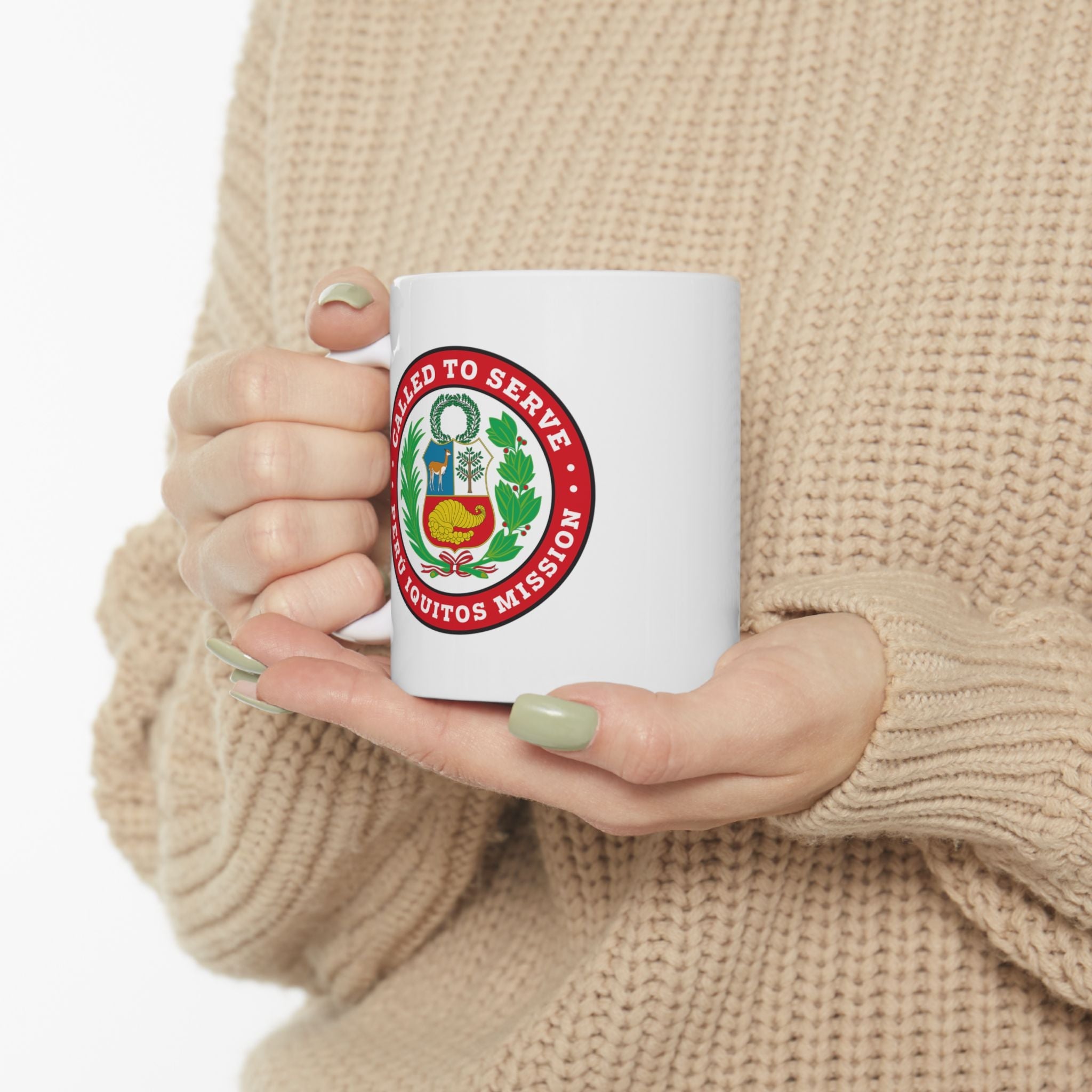 Peru Iquitos Mission Circular Flag White Ceramic Mug - Latter-Day Saint LDS Missionary Gift - Book of Mormon