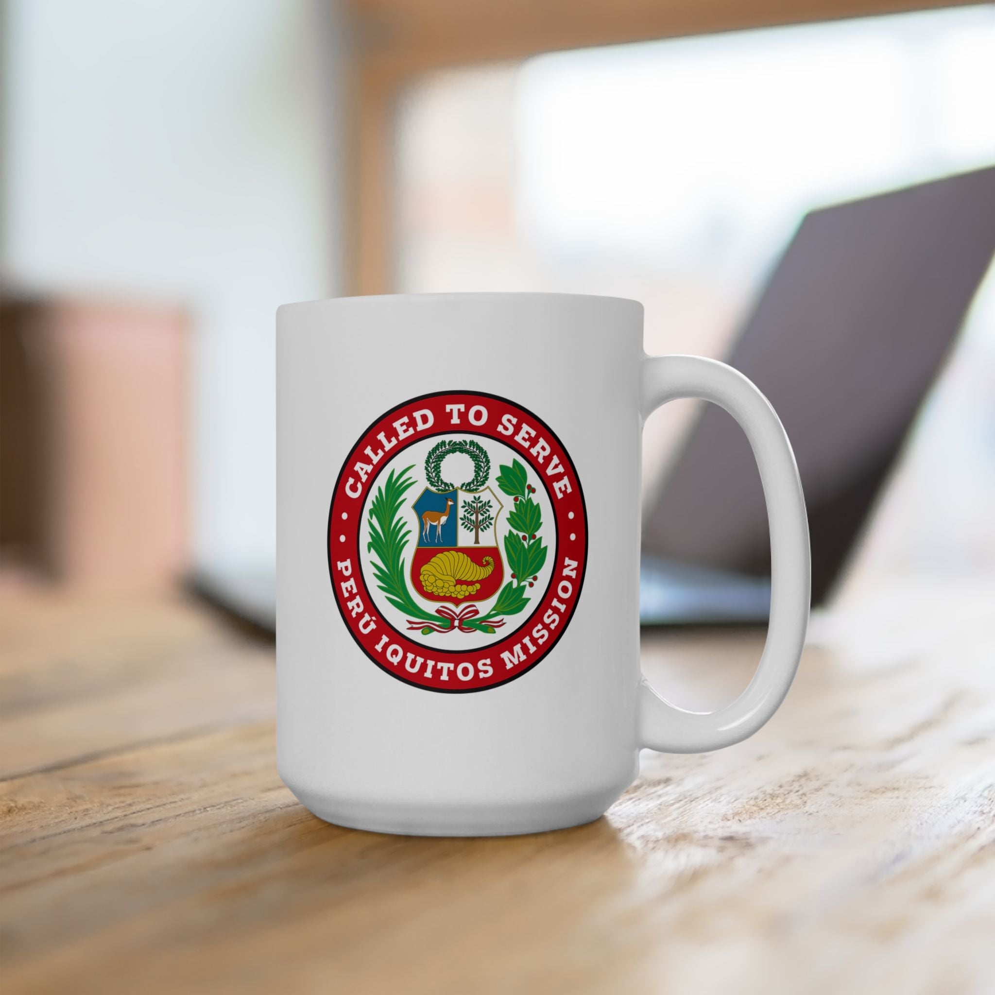 Peru Iquitos Mission Circular Flag White Ceramic Mug - Latter-Day Saint LDS Missionary Gift - Book of Mormon