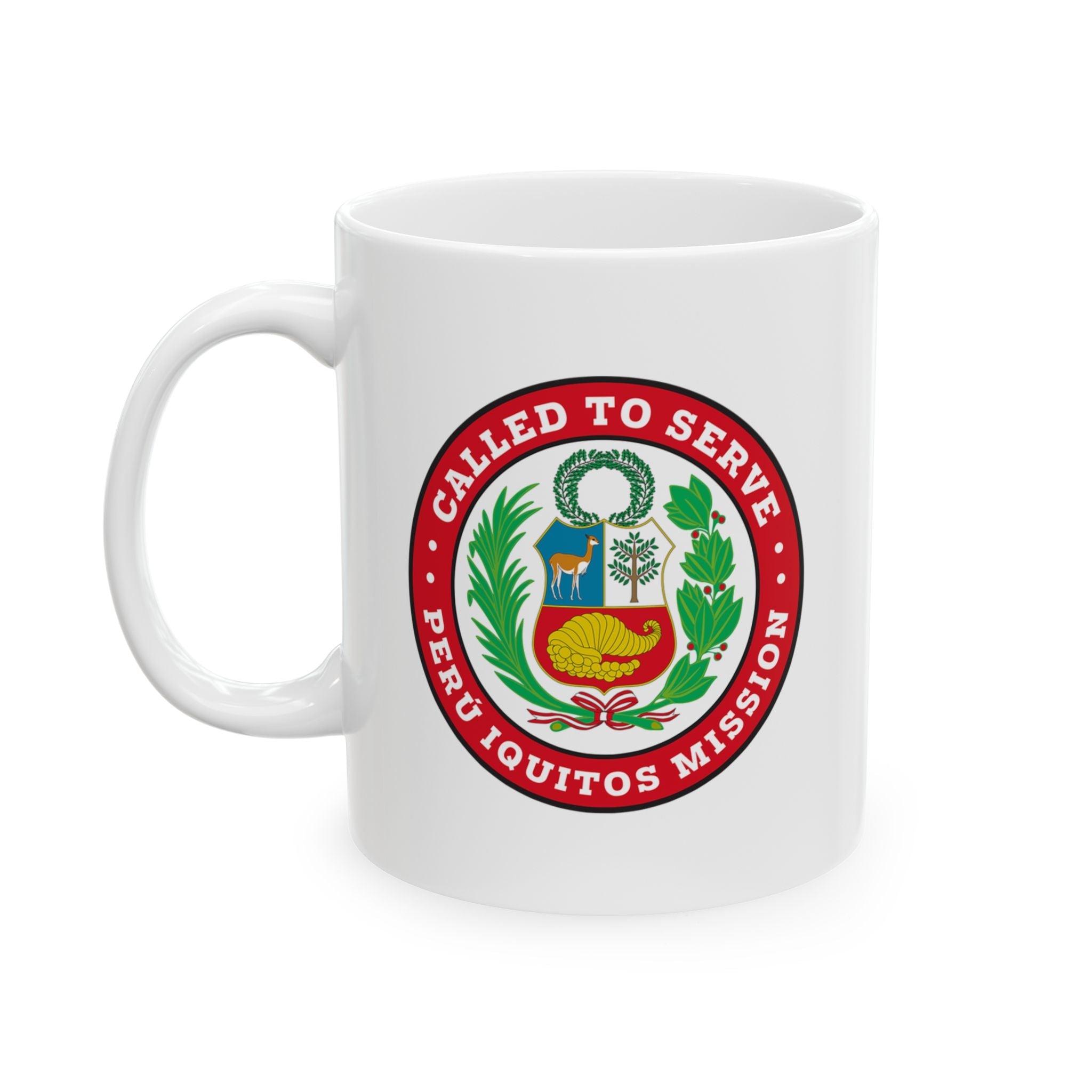 Peru Iquitos Mission Circular Flag White Ceramic Mug - Latter-Day Saint LDS Missionary Gift - Book of Mormon