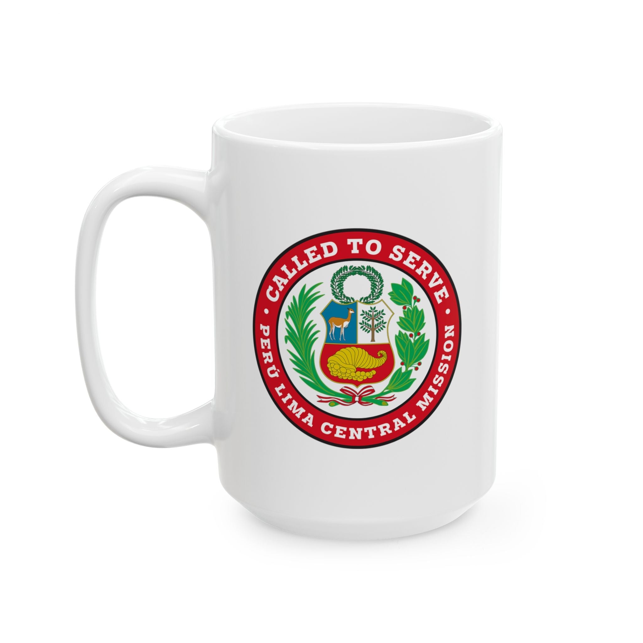 Peru Lima Central Mission Circular Flag White Ceramic Mug - Latter-Day Saint LDS Missionary Gift - Book of Mormon