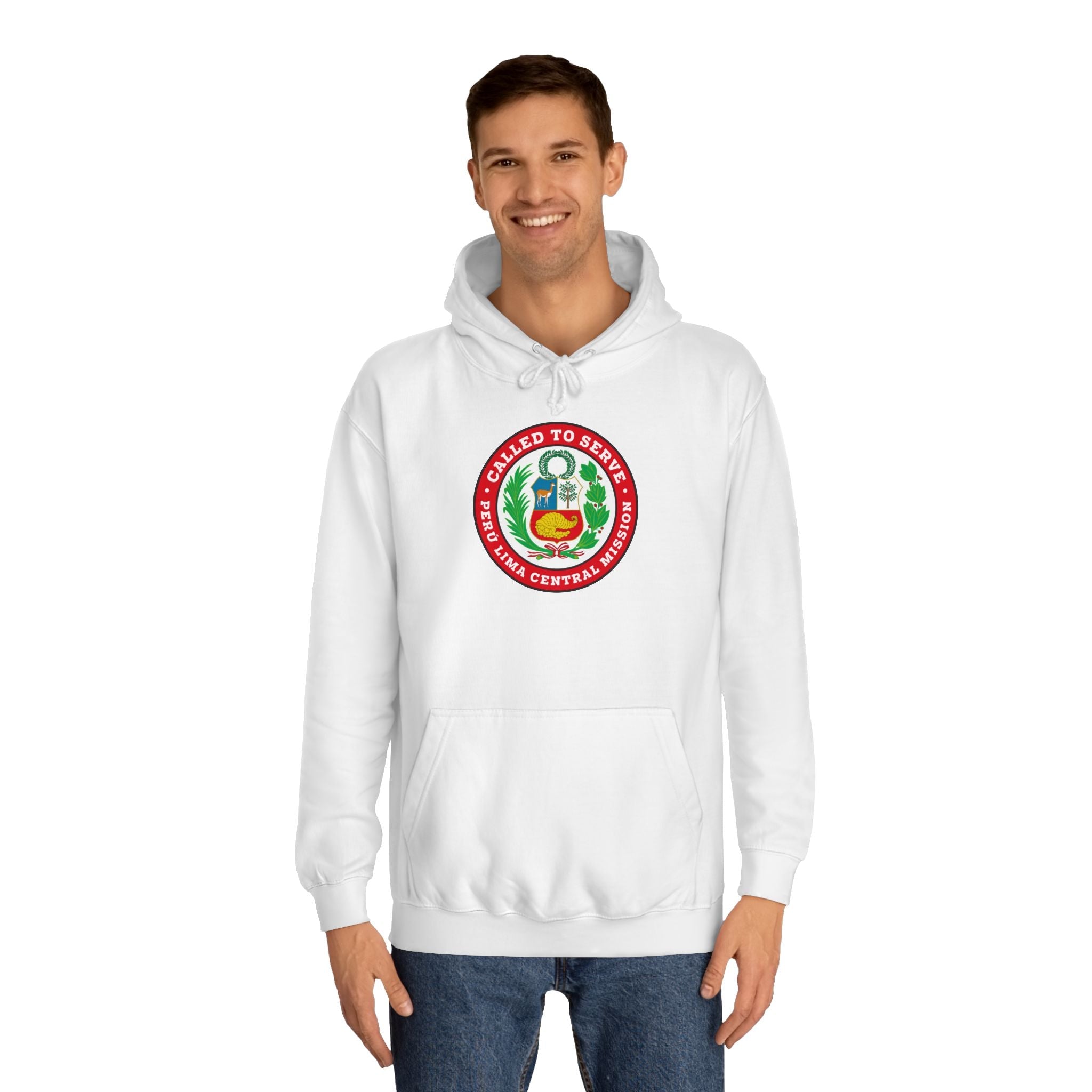 Peru Lima Central Mission Flag Logo (Black Border) College Hoodie - Mission Wishlist - LDS Missionary Gift Store