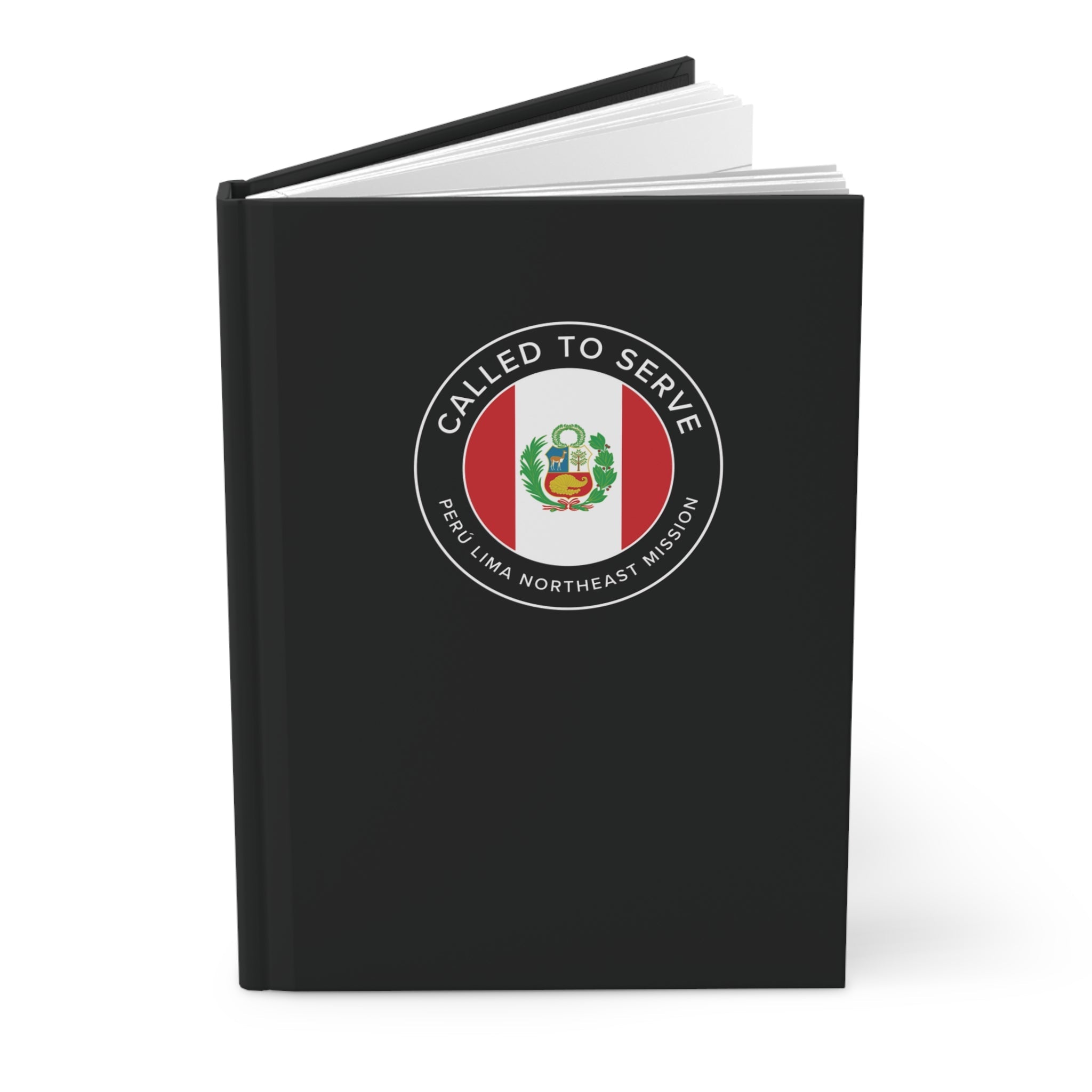 Peru Lima Northeast Mission Circle Flag Called to Serve Black Hardcover Journal Matte - Latter-Day Saint LDS Missionary Gift - Book of Mormon