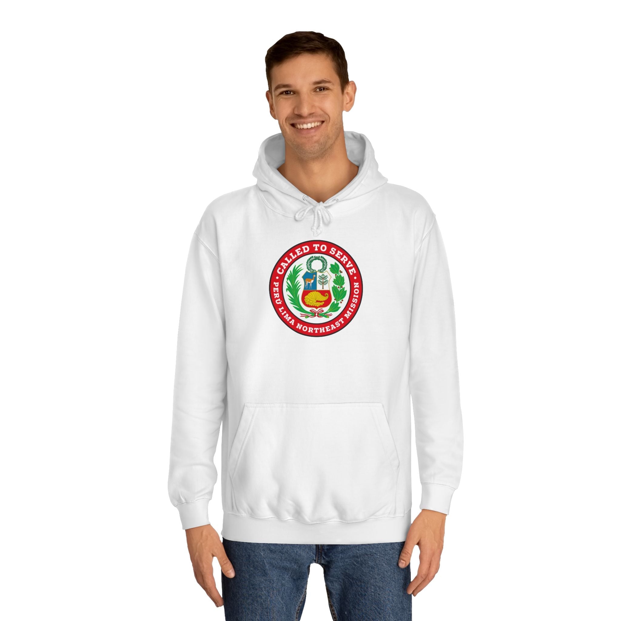 Peru Lima Northeast Mission Flag Logo (Black Border) College Hoodie - Latter-Day Saint LDS Missionary Gift - Book of Mormon