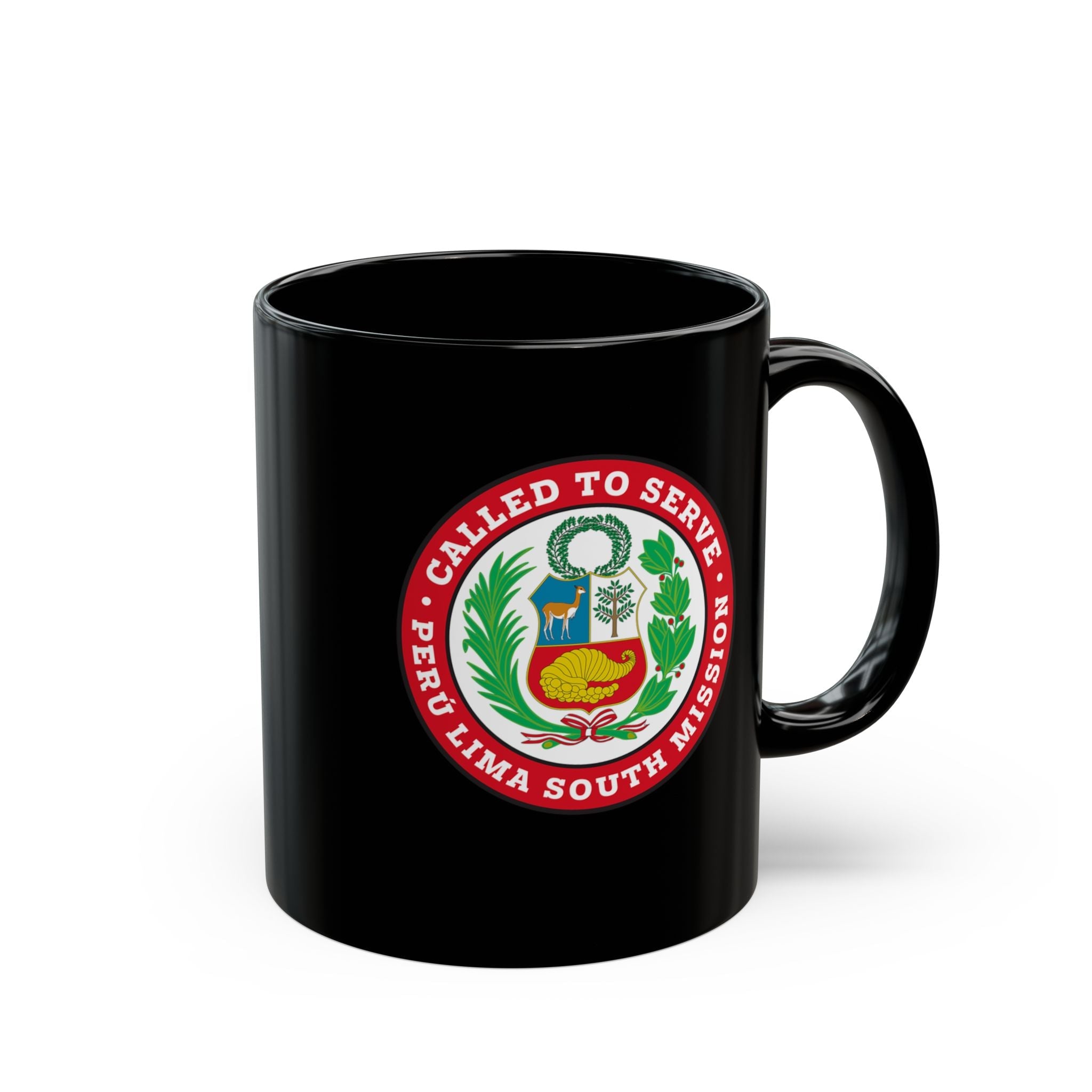 Peru Lima South Mission Circular Flag Black Ceramic Mug - Latter-Day Saint LDS Missionary Gift - Book of Mormon