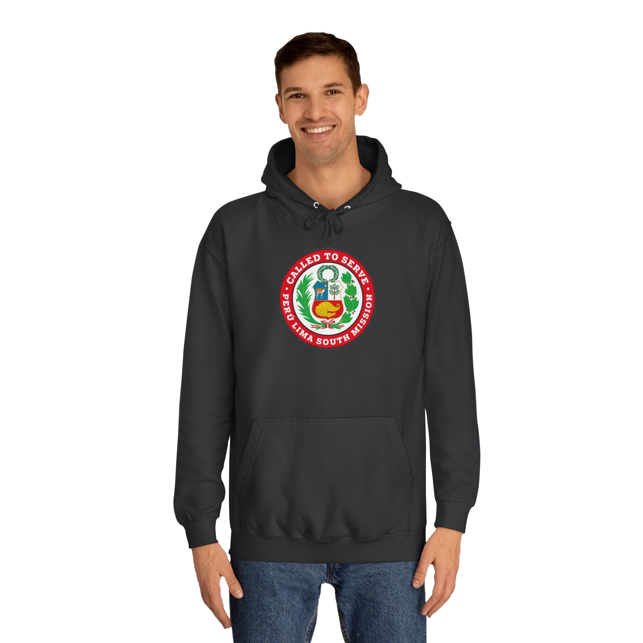 Peru Lima South Mission Flag Logo (Black Border) College Hoodie - Latter-Day Saint LDS Missionary Gift - Book of Mormon