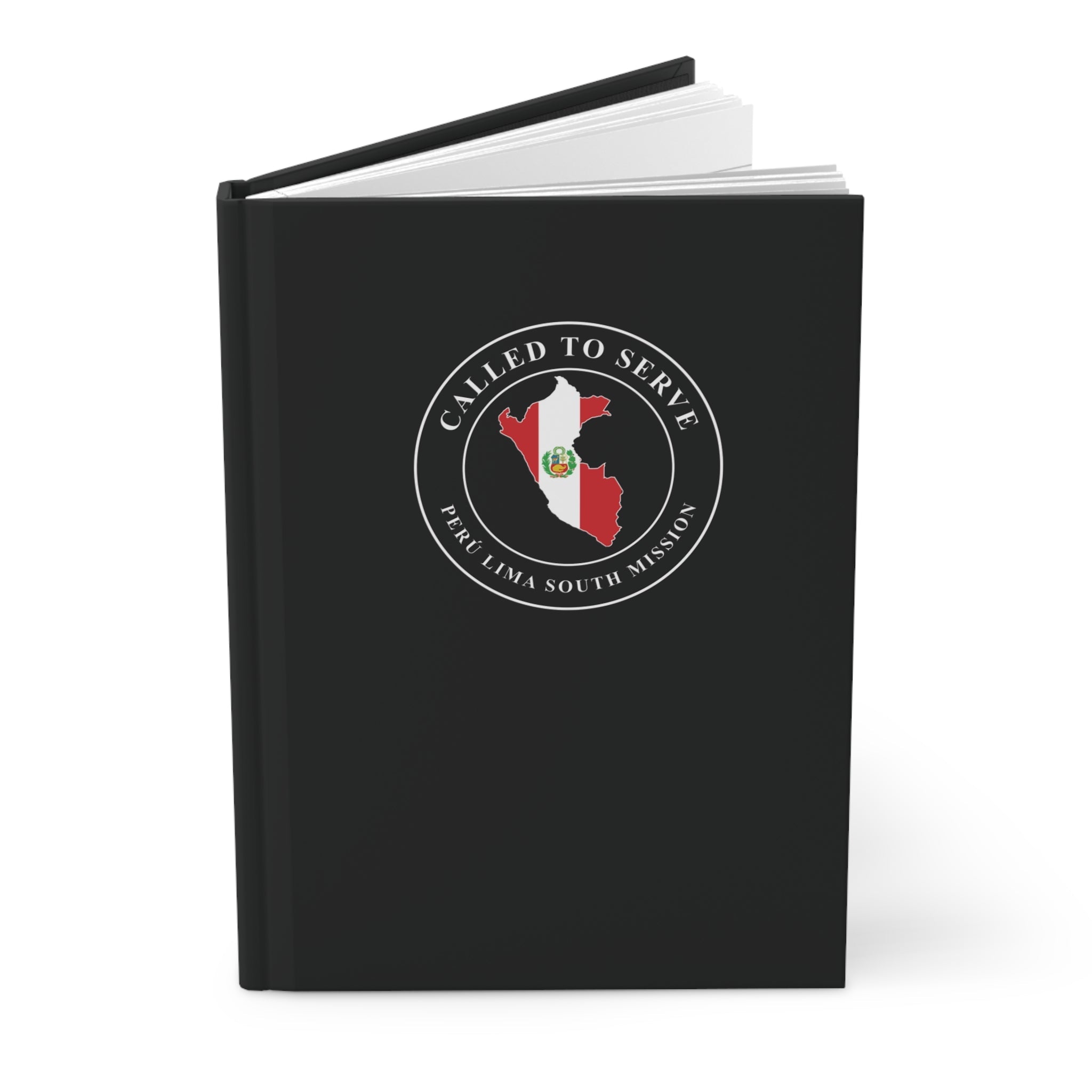 Peru Lima South Mission Flag Map Called to Serve Black Hardcover Journal Matte - Latter-Day Saint LDS Missionary Gift - Book of Mormon