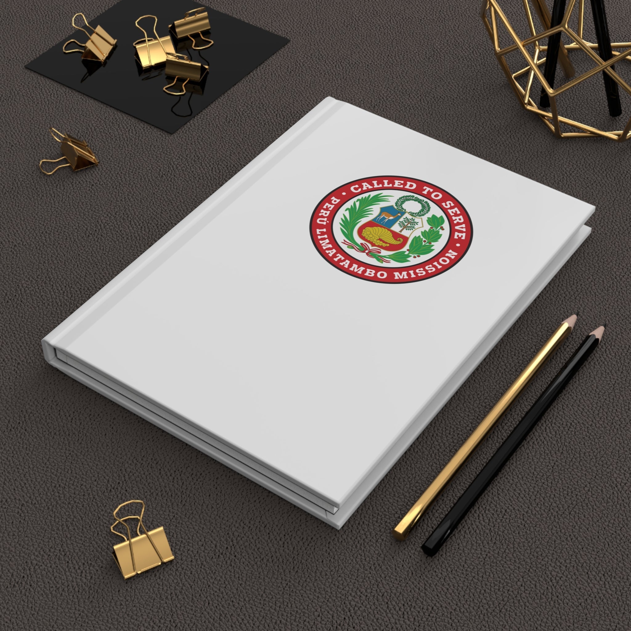 Peru Limatambo Mission Logo Design White Hardcover Journal Matte - Latter-Day Saint LDS Missionary Gift - Book of Mormon