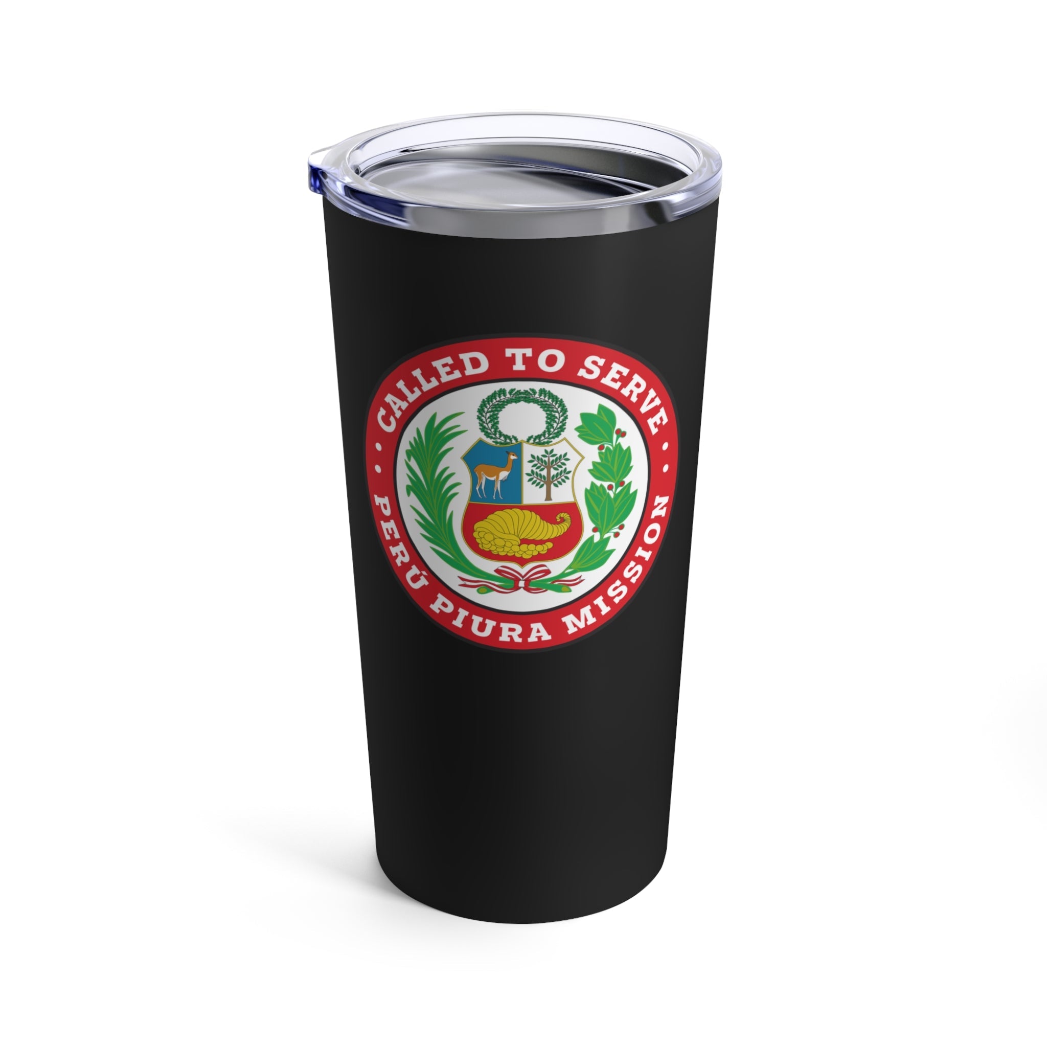Peru Piura Mission Flag Logo Tumbler 20oz Black - Mission Wishlist - LDS Missionary Gift Store