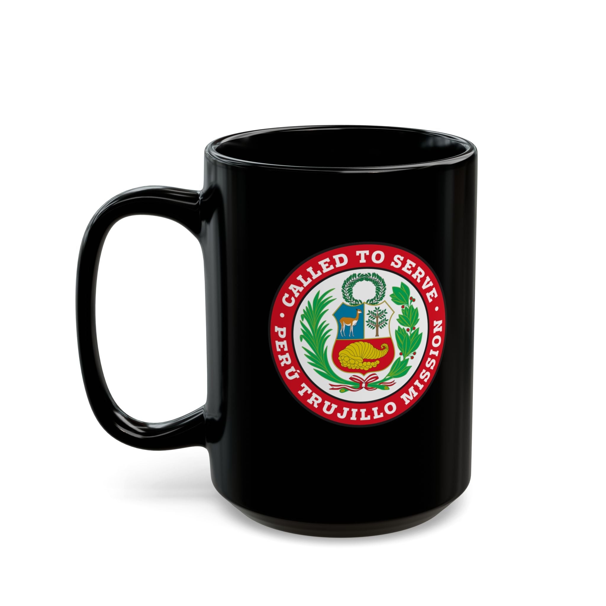 Peru Trujillo Mission Circular Flag Black Ceramic Mug - Mission Wishlist - LDS Missionary Gift Store