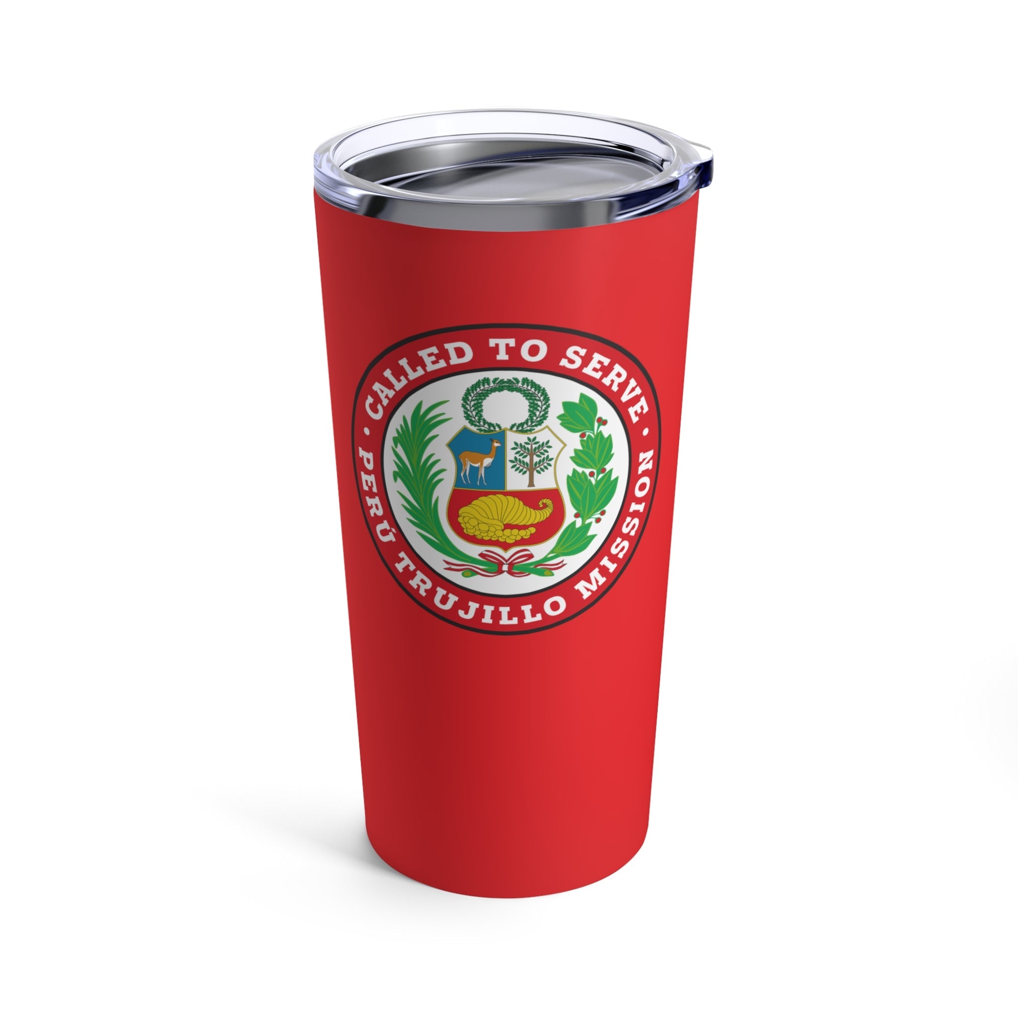 Peru Trujillo Mission Flag Logo Tumbler 20oz Red - Mission Wishlist - LDS Missionary Gift Store