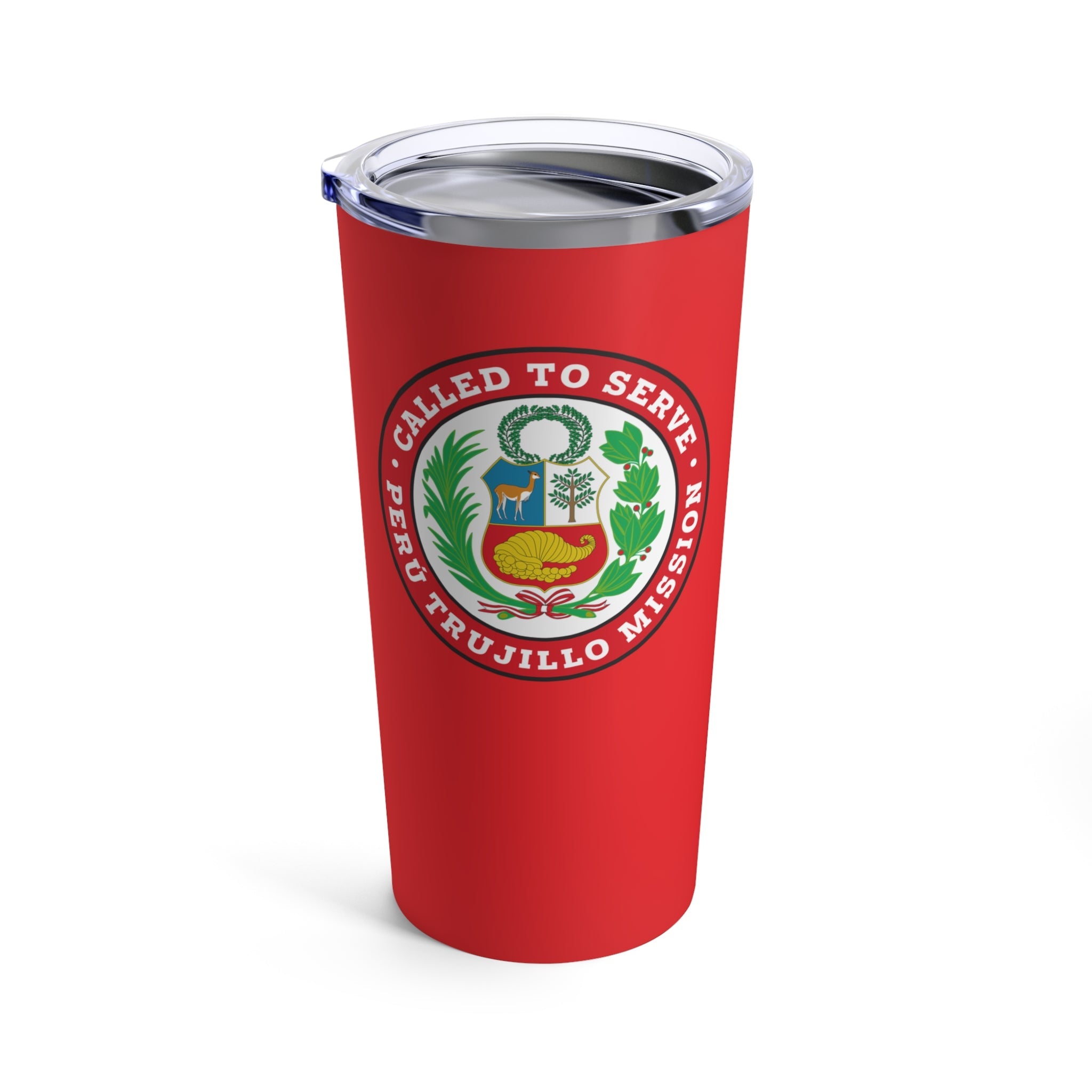 Peru Trujillo Mission Flag Logo Tumbler 20oz Red - Mission Wishlist - LDS Missionary Gift Store