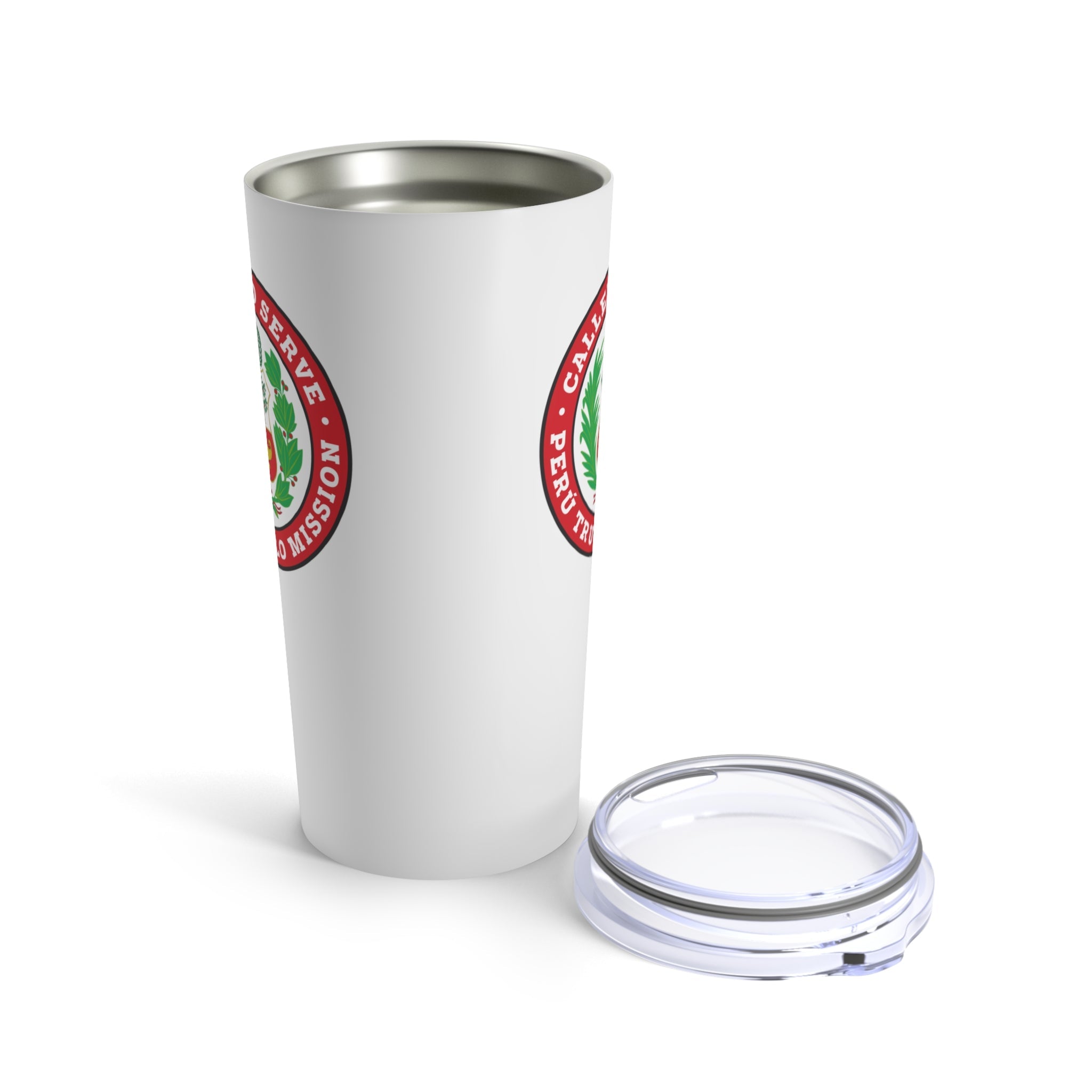 Peru Trujillo Mission Flag Logo Tumbler 20oz White - Mission Wishlist - LDS Missionary Gift Store