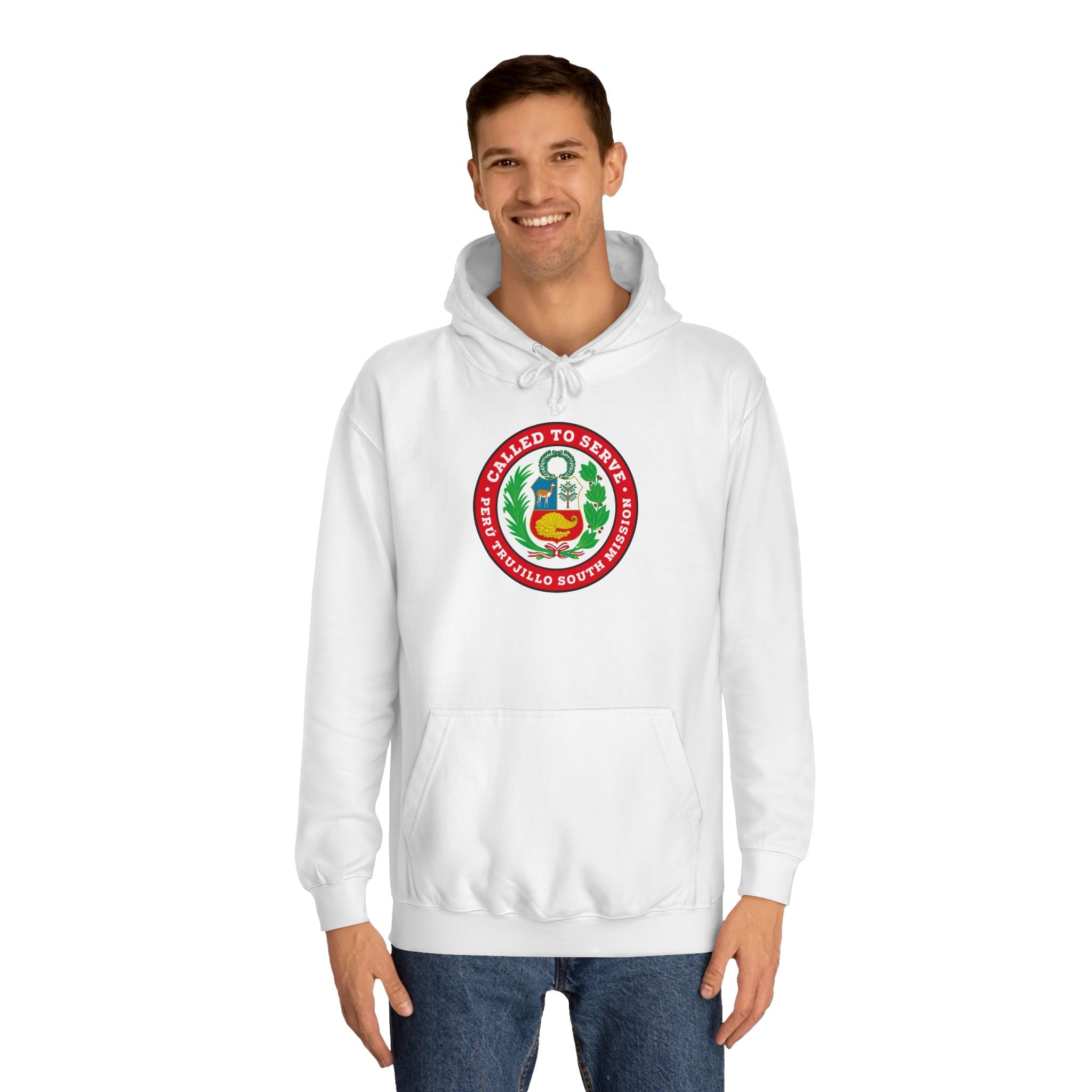 Peru Trujillo South Mission Flag Logo (Red Border) College Hoodie - Mission Wishlist - LDS Missionary Gift Store