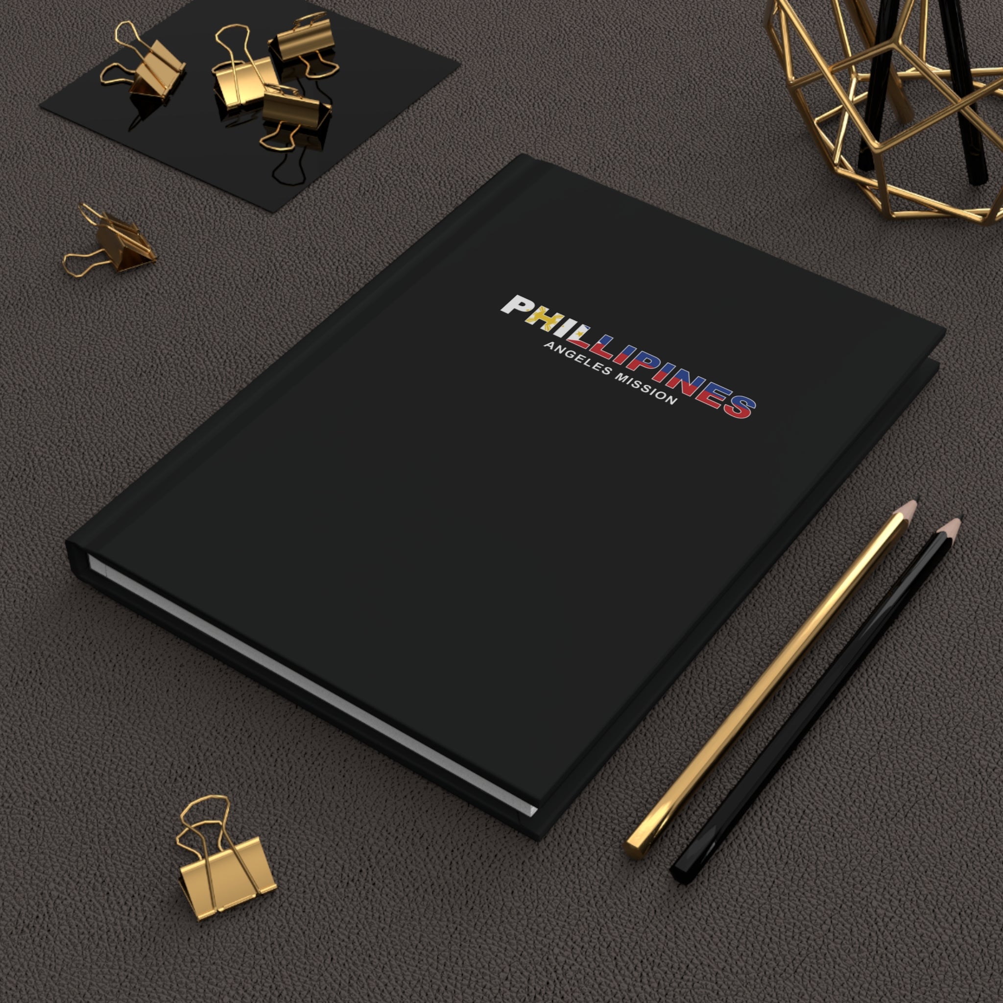 Philippines Angeles Mission Flag Title Black Hardcover Journal Matte - Latter-Day Saint LDS Missionary Gift - Book of Mormon