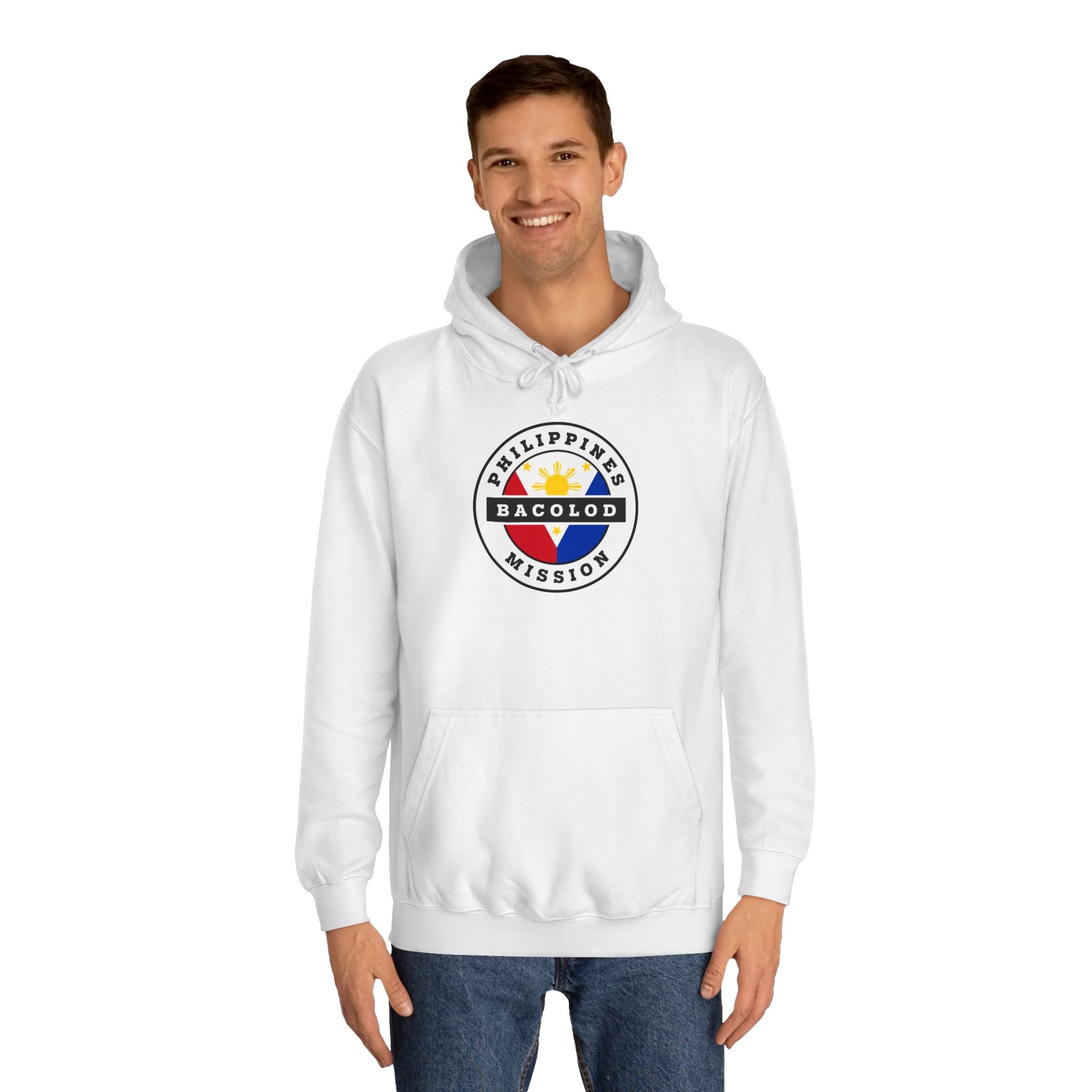 Philippines Bacolod Mission Flag Logo (White Border) College Hoodie - Mission Wishlist - LDS Missionary Gift Store