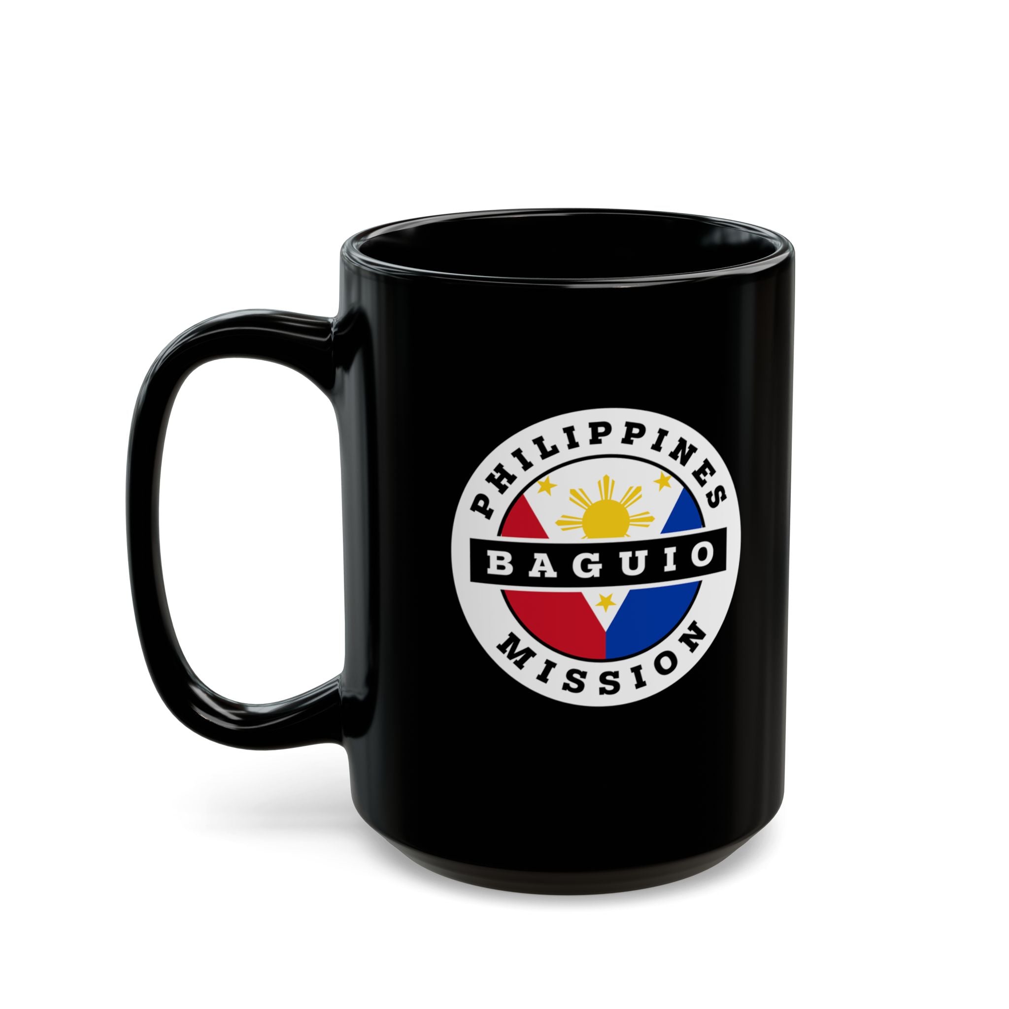 Philippines Baguio Mission Circular Flag Black Ceramic Mug - Latter-Day Saint LDS Missionary Gift - Book of Mormon