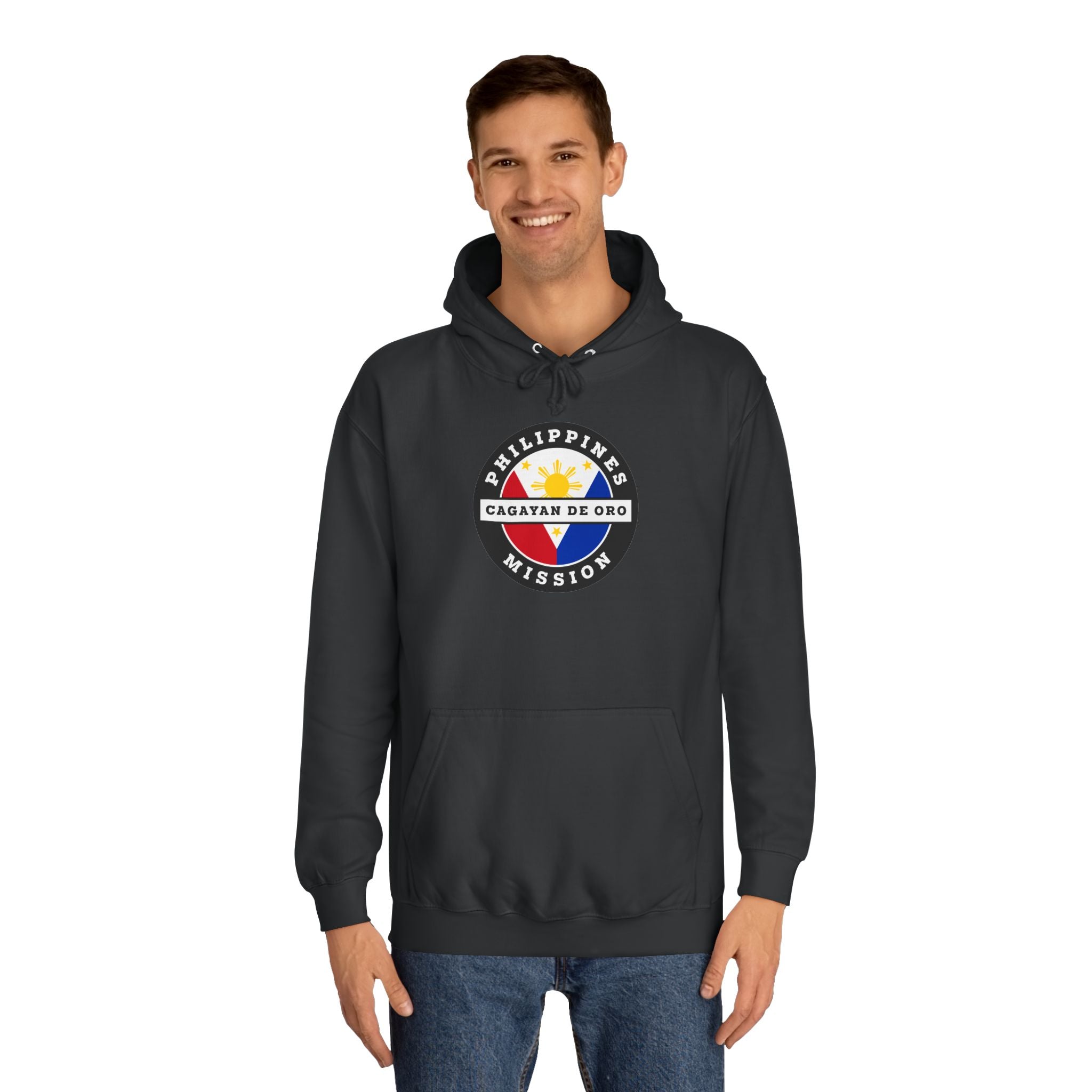 Philippines Cagayan De Oro Mission Flag Logo (Black Border) College Hoodie - Mission Wishlist - LDS Missionary Gift Store
