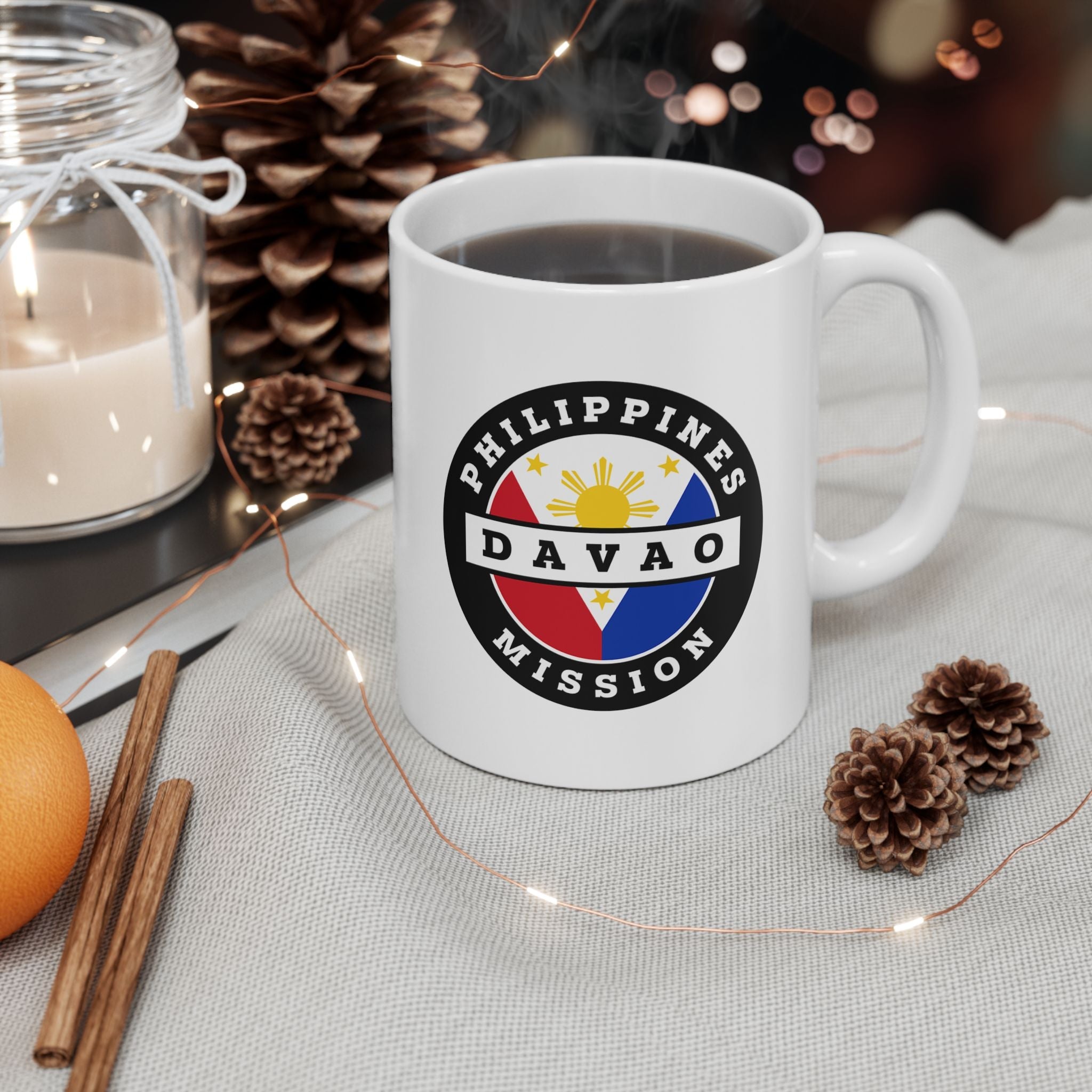 Philippines Davao Mission Circular Flag White Ceramic Mug - Mission Wishlist - LDS Missionary Gift Store