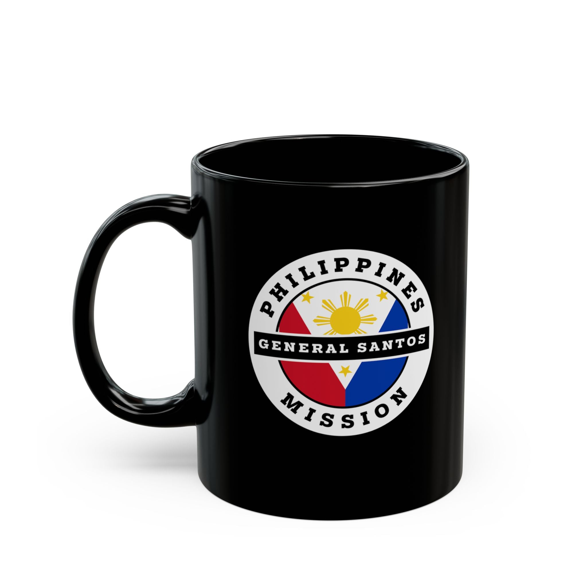 Philippines General Santos Mission Circular Flag Black Ceramic Mug - Mission Wishlist - LDS Missionary Gift Store