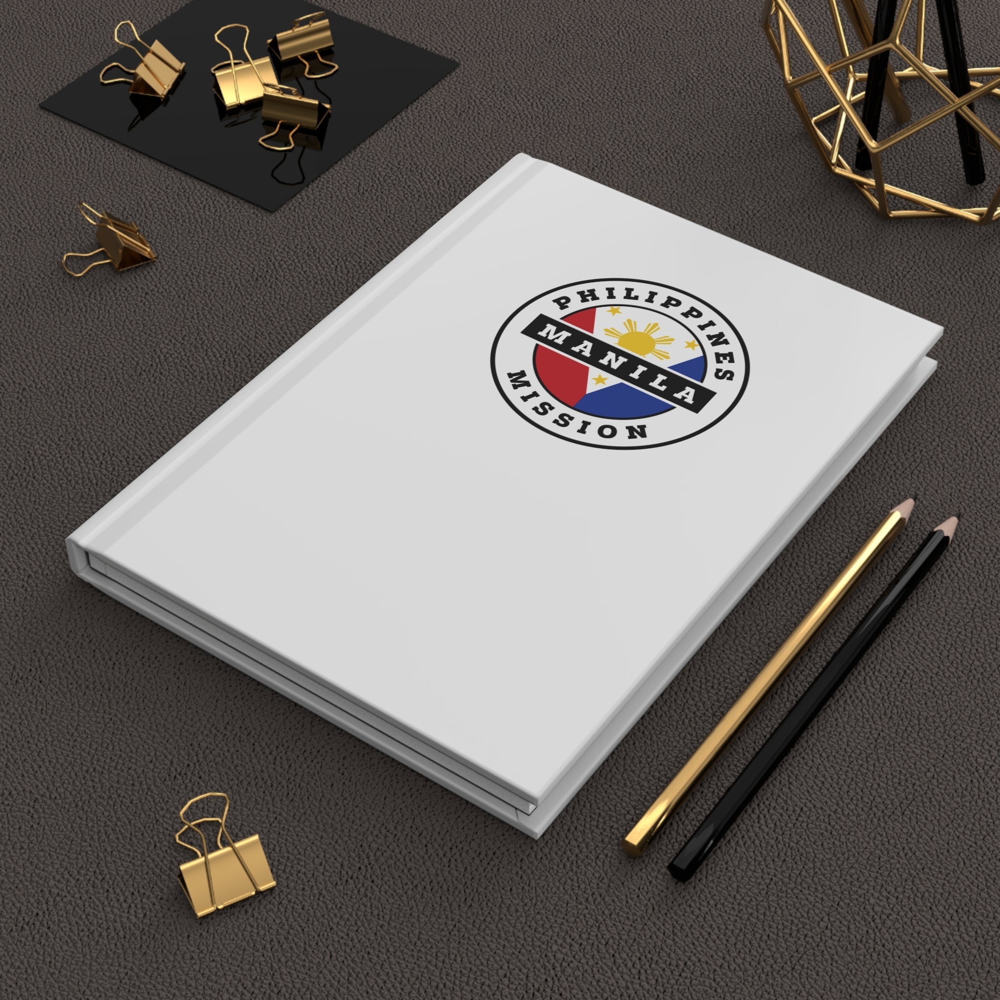 Philippines Manila Mission Logo Design White Hardcover Journal Matte - Mission Wishlist - LDS Missionary Gift Store