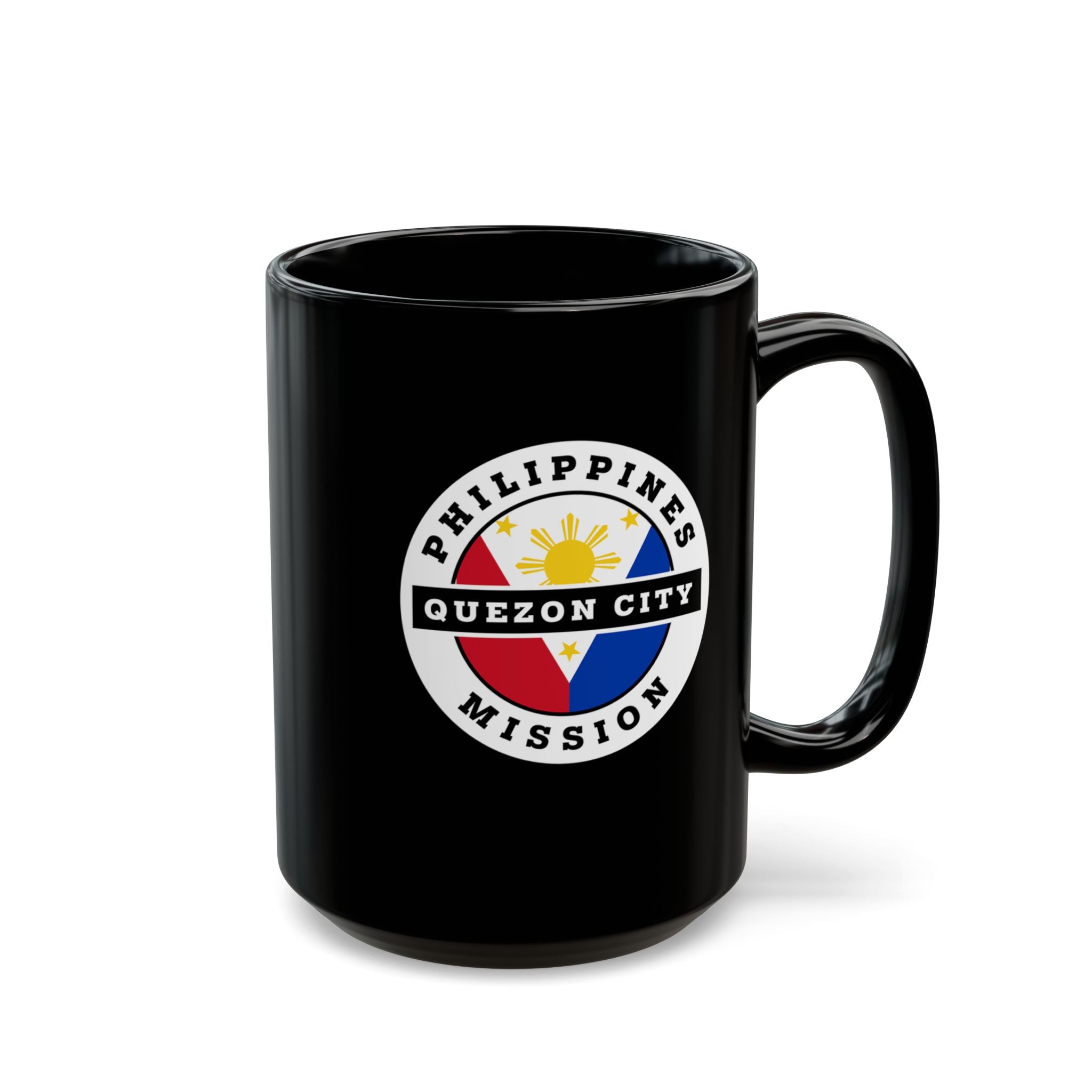 Philippines Quezon City Mission Circular Flag Black Ceramic Mug - Mission Wishlist - LDS Missionary Gift Store