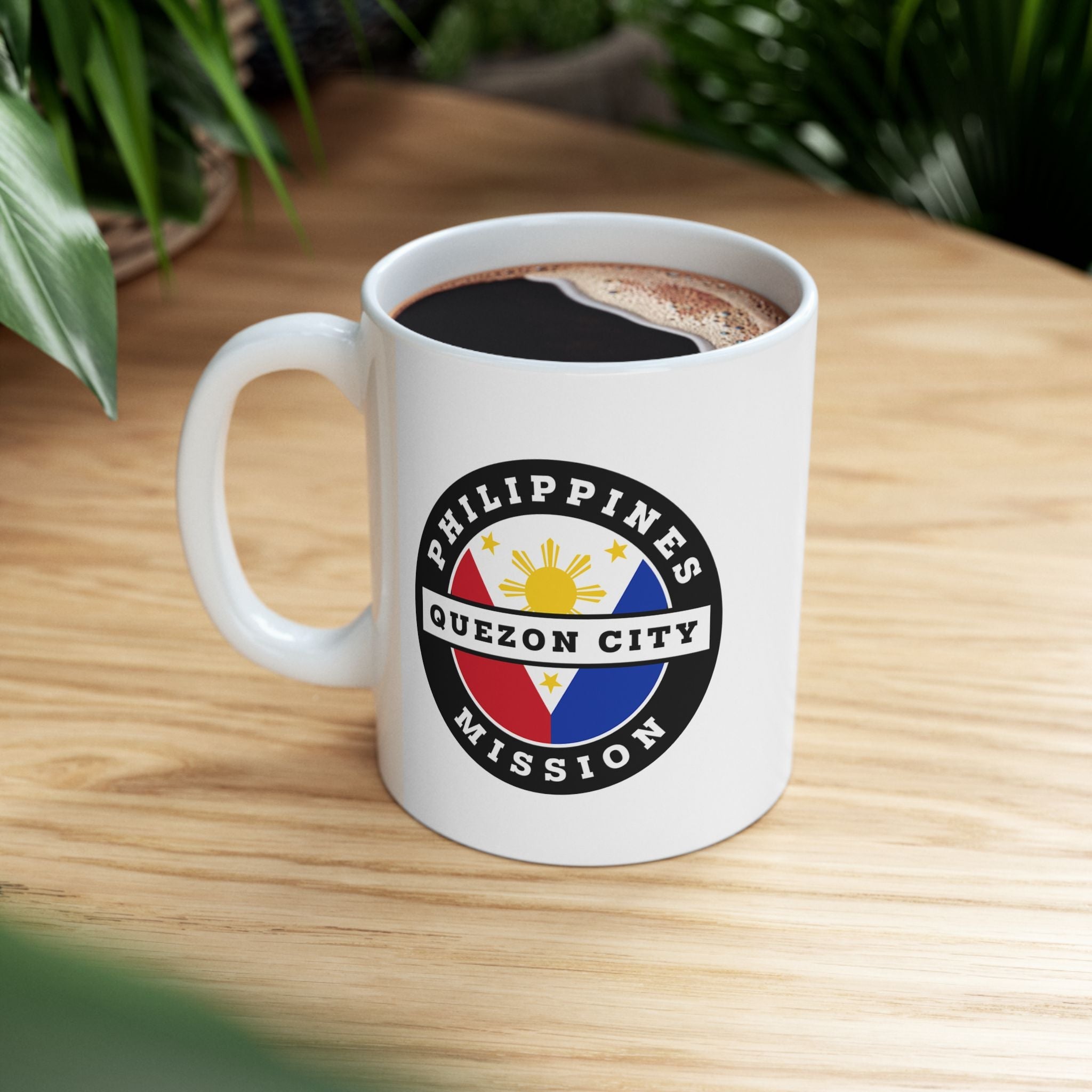 Philippines Quezon City Mission Circular Flag White Ceramic Mug - Mission Wishlist - LDS Missionary Gift Store