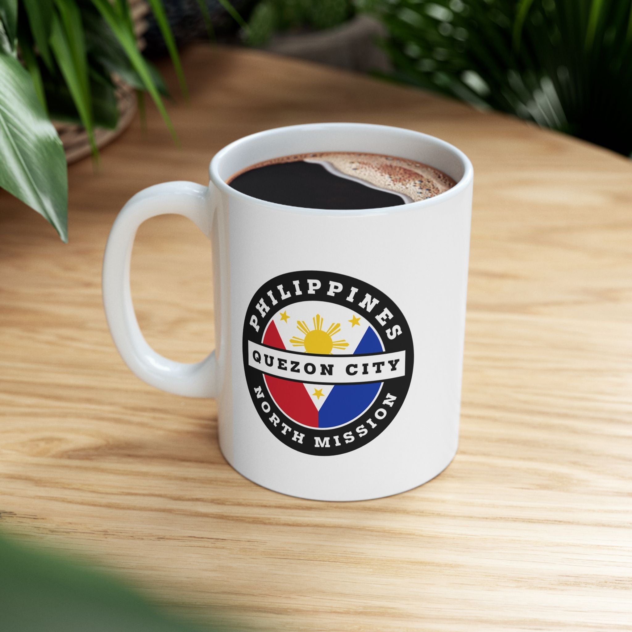 Philippines Quezon City North Mission Circular Flag White Ceramic Mug - Latter-Day Saint LDS Missionary Gift - Book of Mormon
