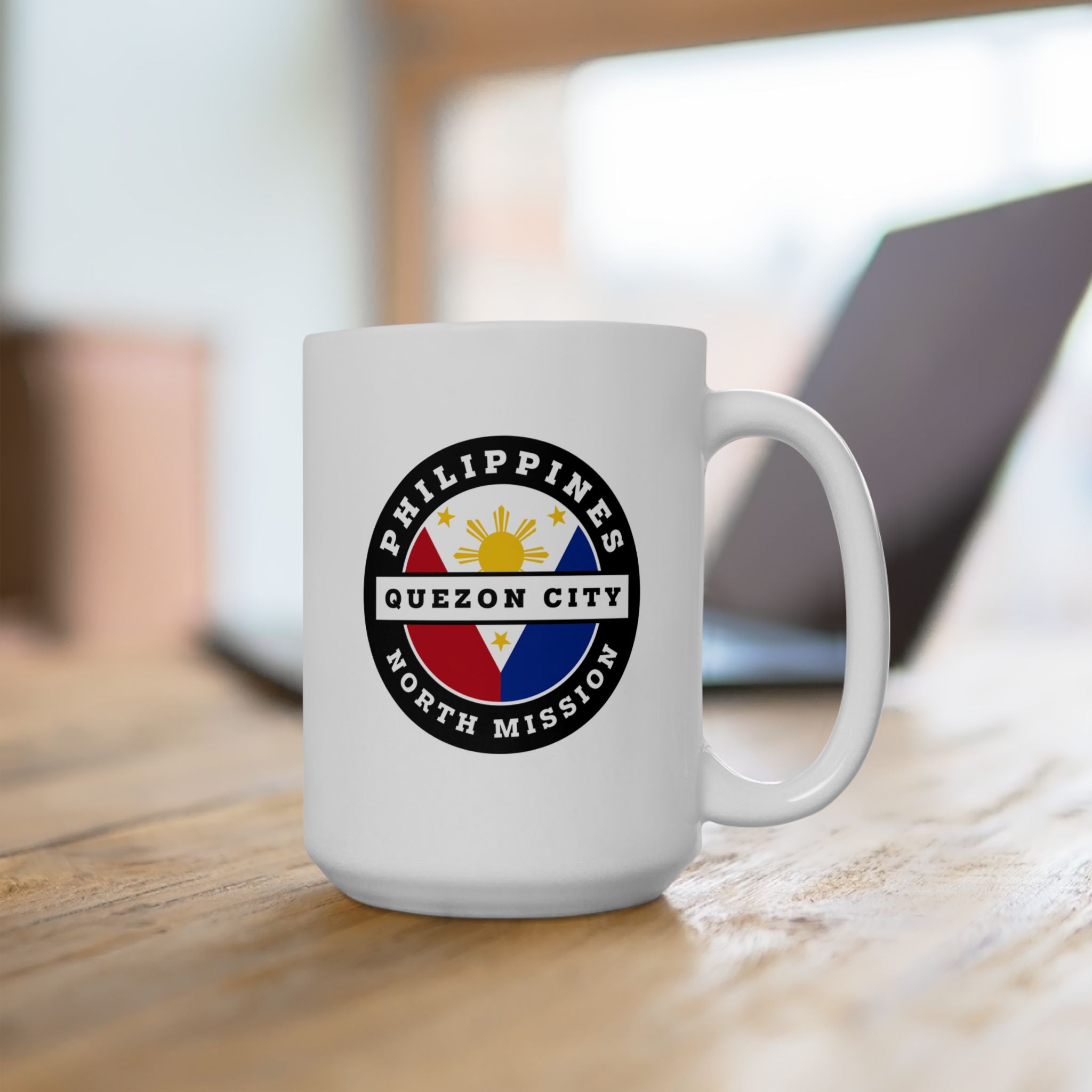 Philippines Quezon City North Mission Circular Flag White Ceramic Mug - Latter-Day Saint LDS Missionary Gift - Book of Mormon