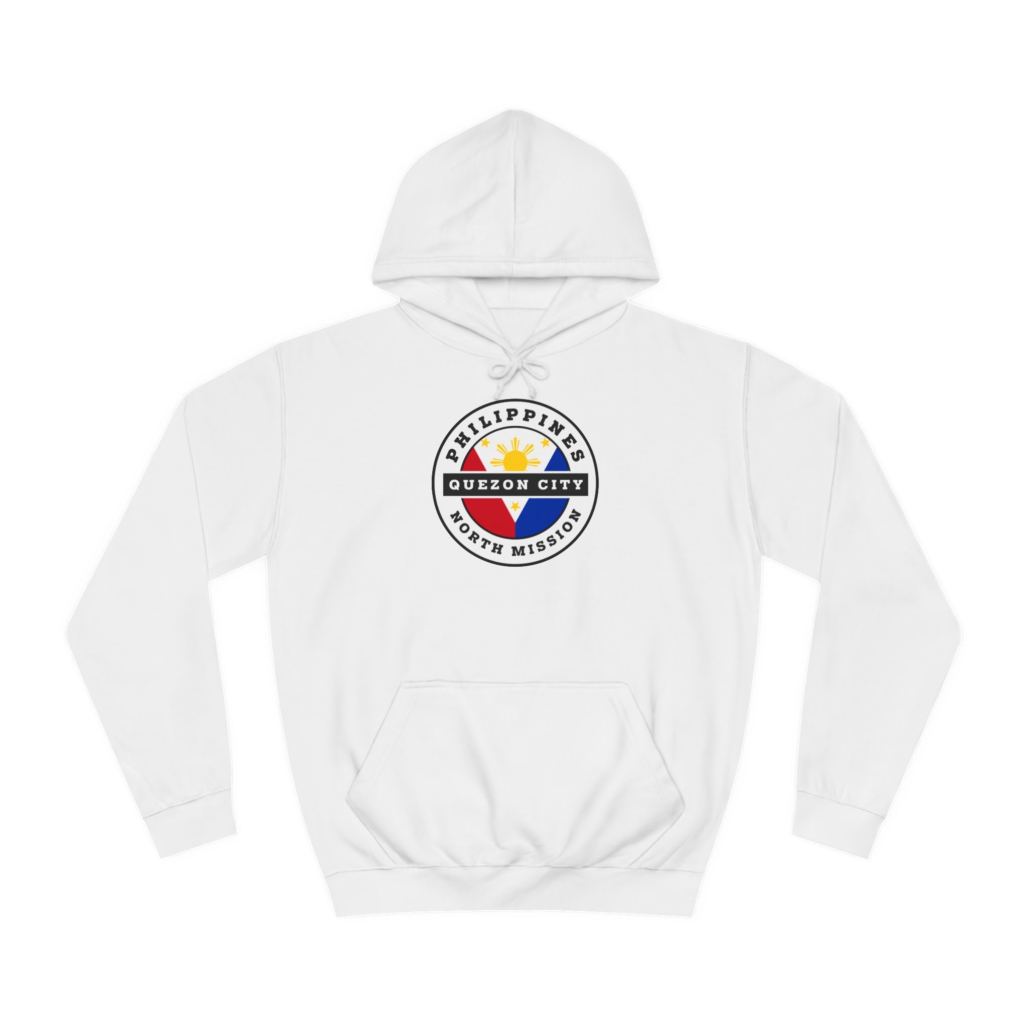 Philippines Quezon City North Mission Flag Logo (White Border) College Hoodie - Latter-Day Saint LDS Missionary Gift - Book of Mormon