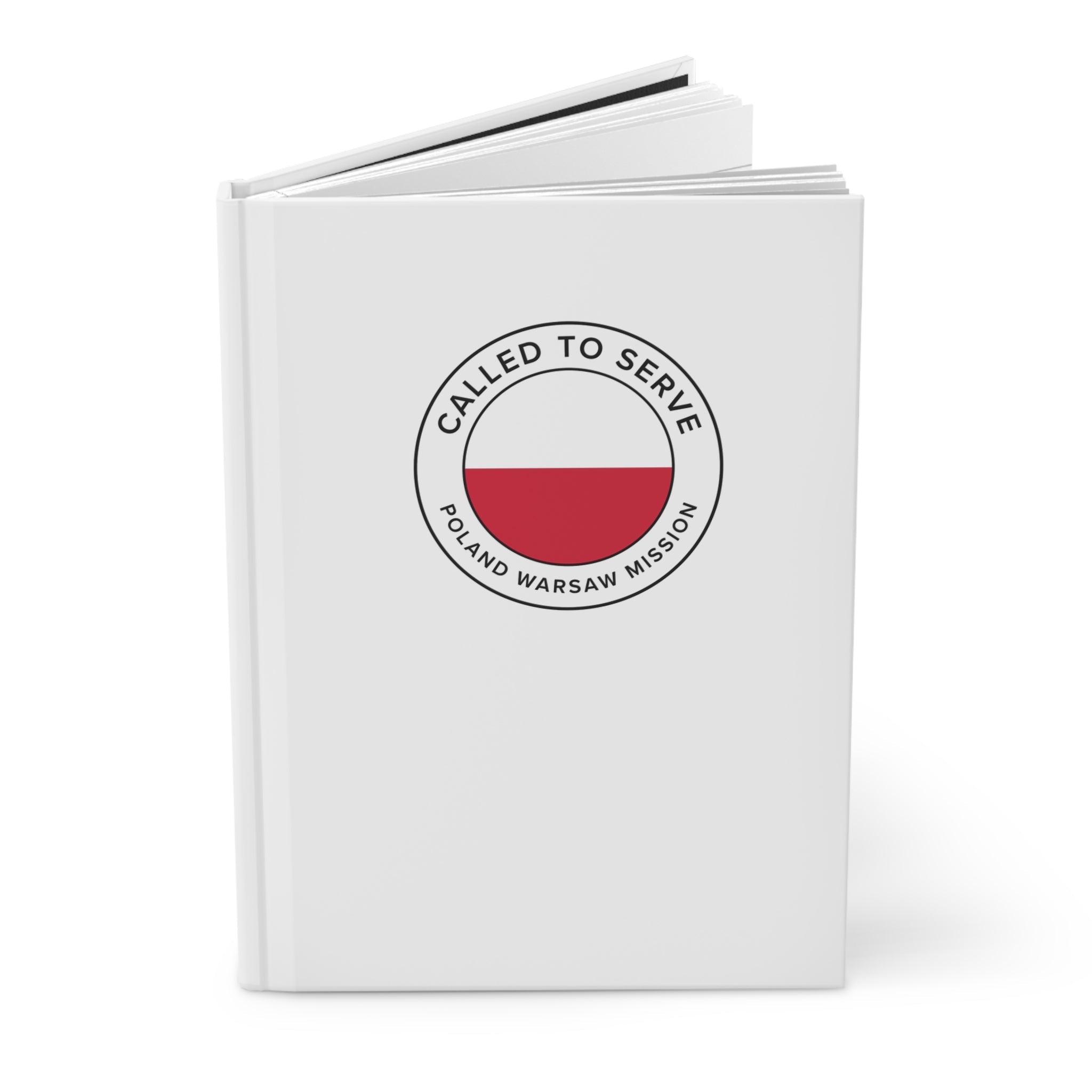Poland Warsaw Mission Circle Flag Called to Serve White Hardcover Journal Matte - Latter-Day Saint LDS Missionary Gift - Book of Mormon