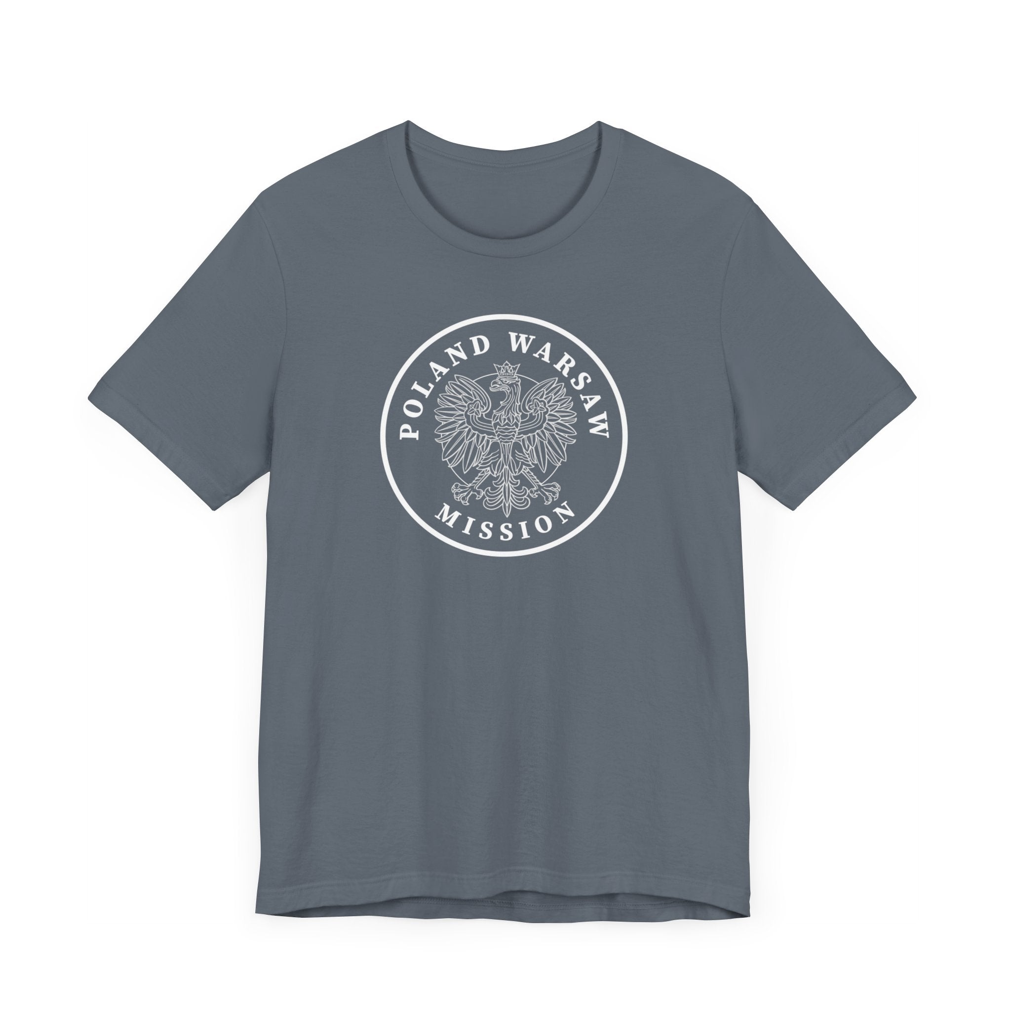Poland Warsaw Mission Circular Monochrome Logo T-Shirt - Mission Wishlist - LDS Missionary Gift Store
