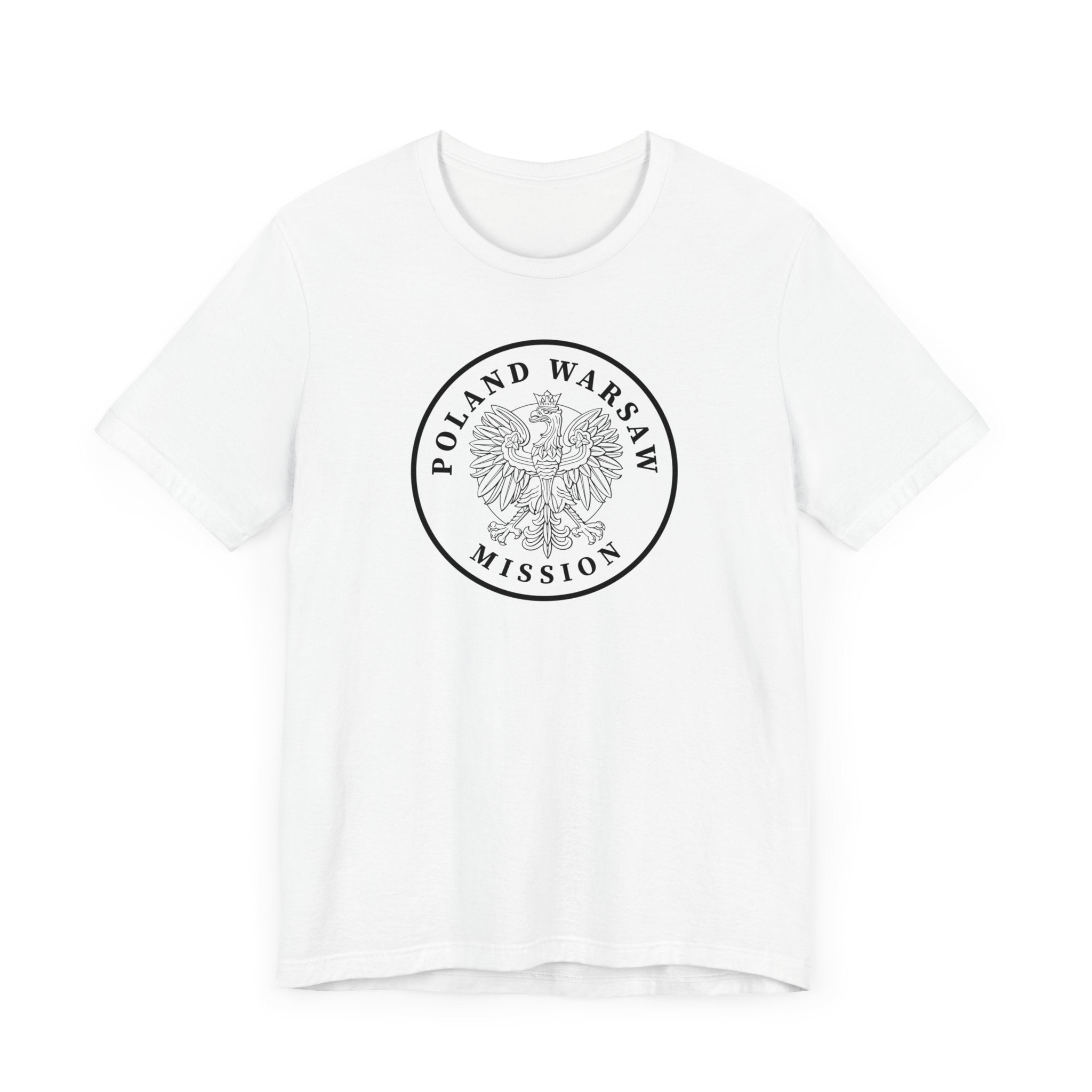 Poland Warsaw Mission Circular Monochrome Logo T-Shirt - Mission Wishlist - LDS Missionary Gift Store