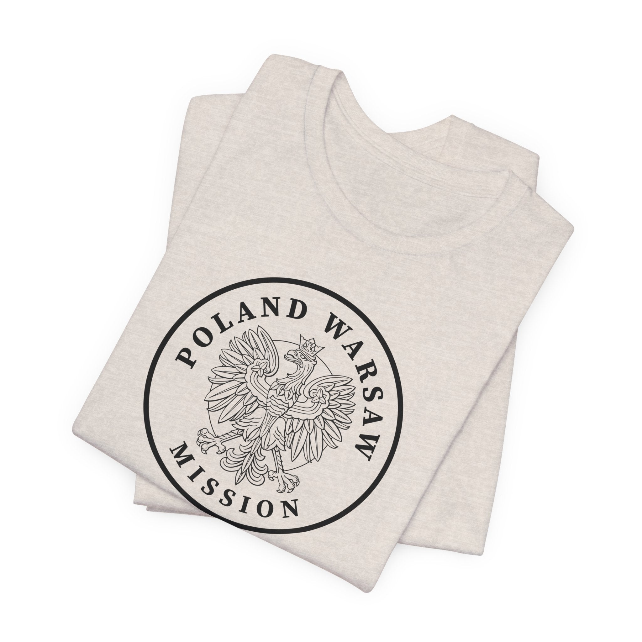 Poland Warsaw Mission Circular Monochrome Logo T-Shirt - Mission Wishlist - LDS Missionary Gift Store