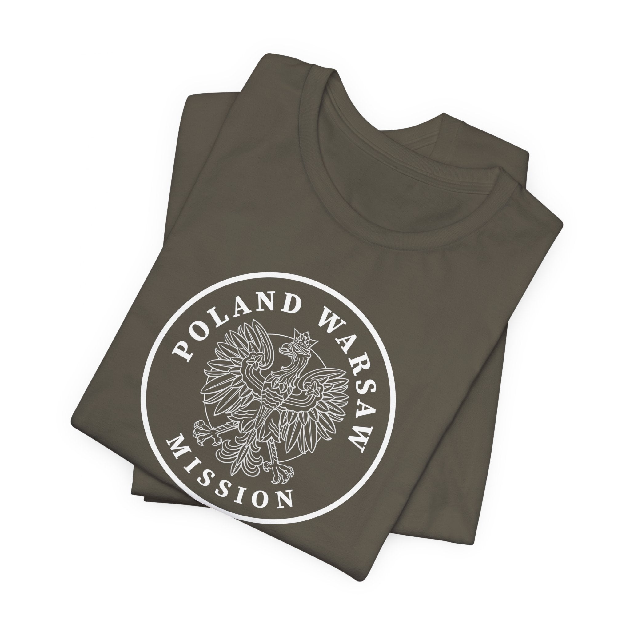 Poland Warsaw Mission Circular Monochrome Logo T-Shirt - Mission Wishlist - LDS Missionary Gift Store