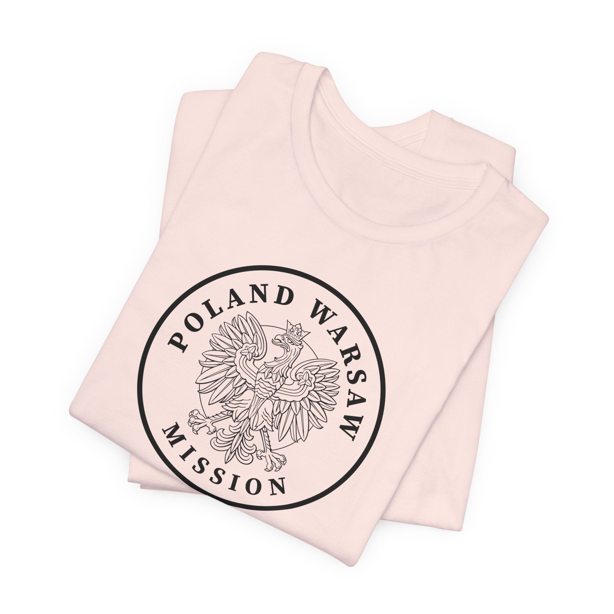 Poland Warsaw Mission Circular Monochrome Logo T-Shirt - Mission Wishlist - LDS Missionary Gift Store