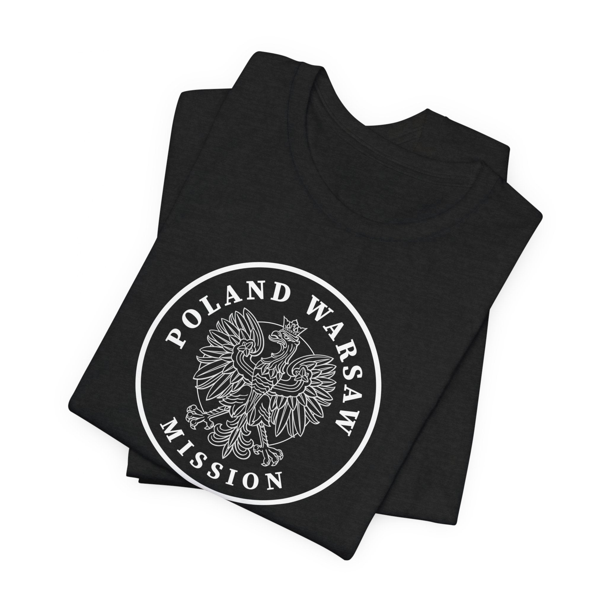 Poland Warsaw Mission Circular Monochrome Logo T-Shirt - Mission Wishlist - LDS Missionary Gift Store