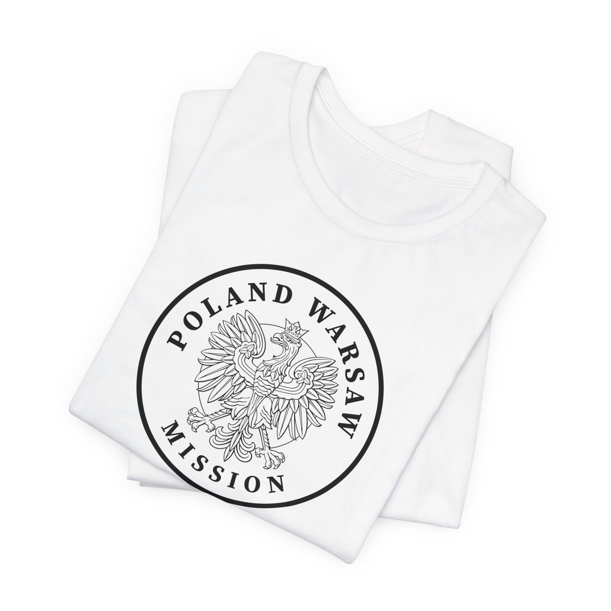 Poland Warsaw Mission Circular Monochrome Logo T-Shirt - Mission Wishlist - LDS Missionary Gift Store