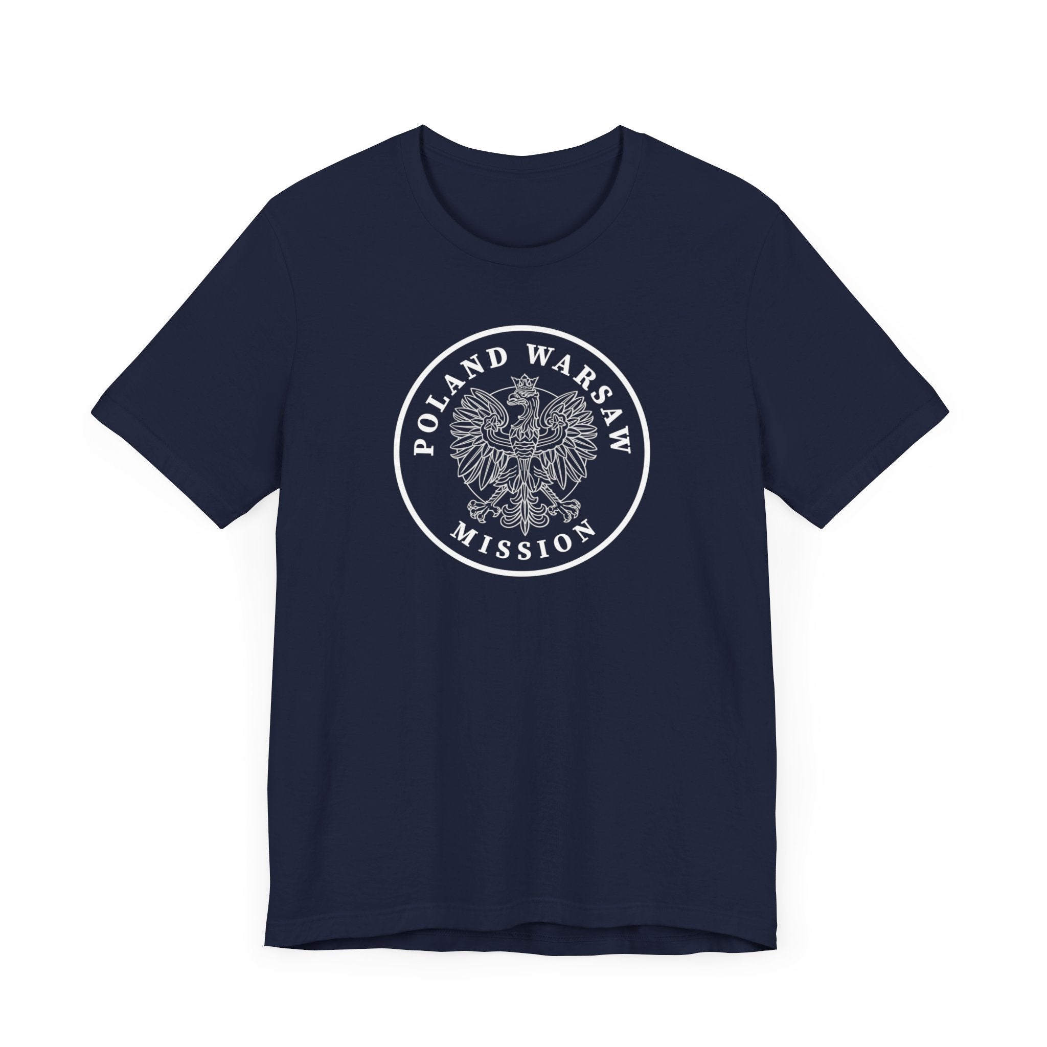 Poland Warsaw Mission Circular Monochrome Logo T-Shirt - Mission Wishlist - LDS Missionary Gift Store