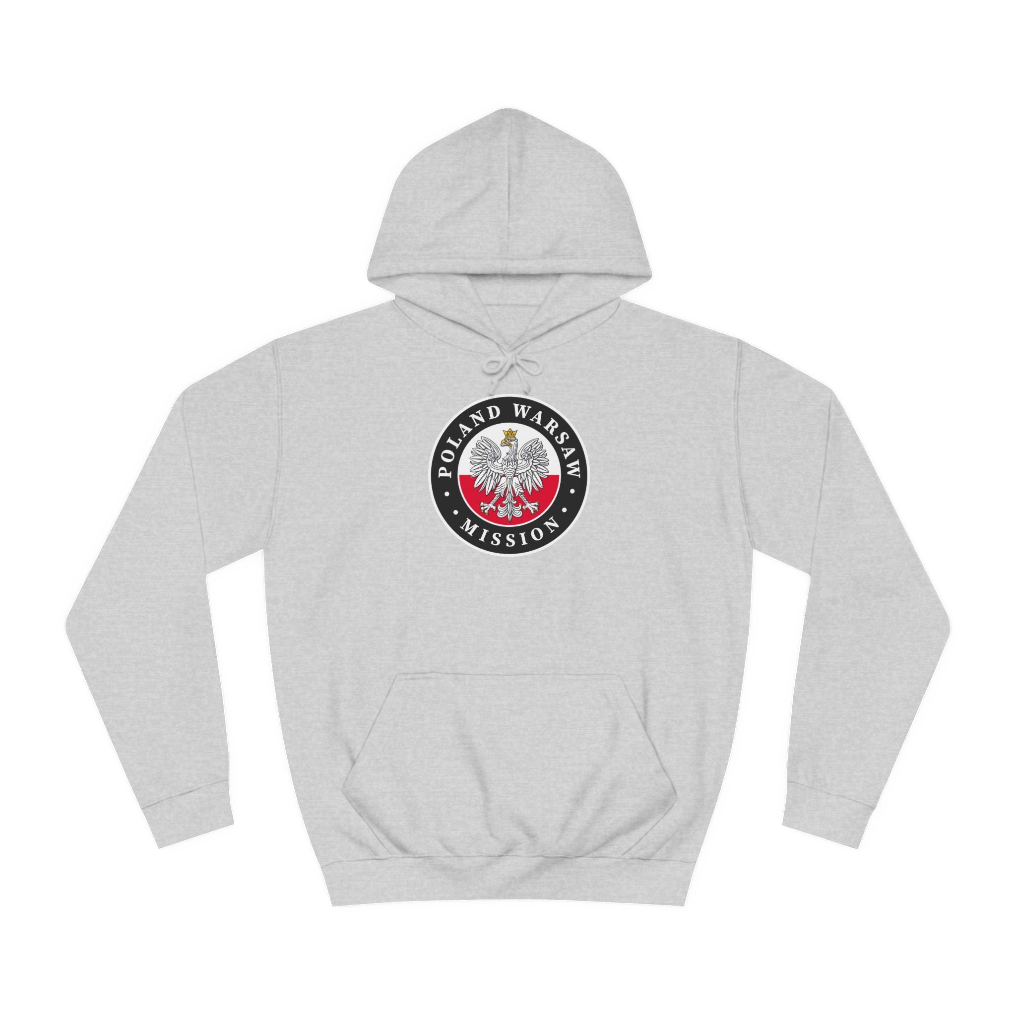 Poland Warsaw Mission Flag Logo (Black Border) College Hoodie - Mission Wishlist - LDS Missionary Gift Store
