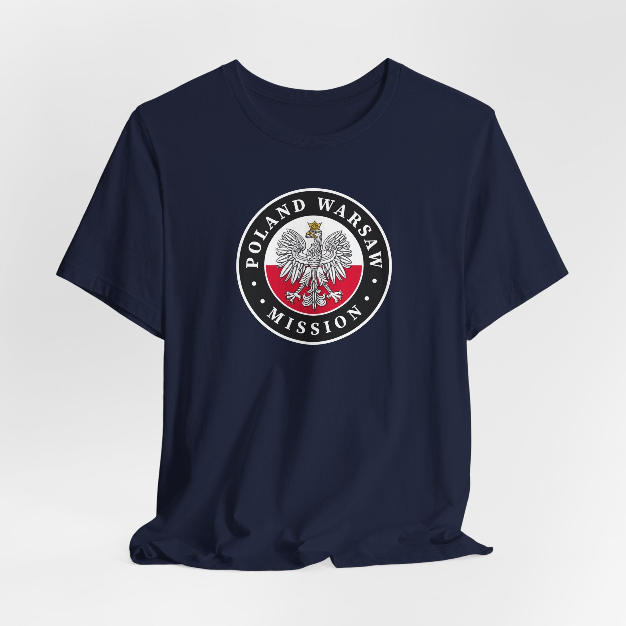 Poland Warsaw Mission Flag Logo (Black Border) T-shirt - Mission Wishlist - LDS Missionary Gift Store