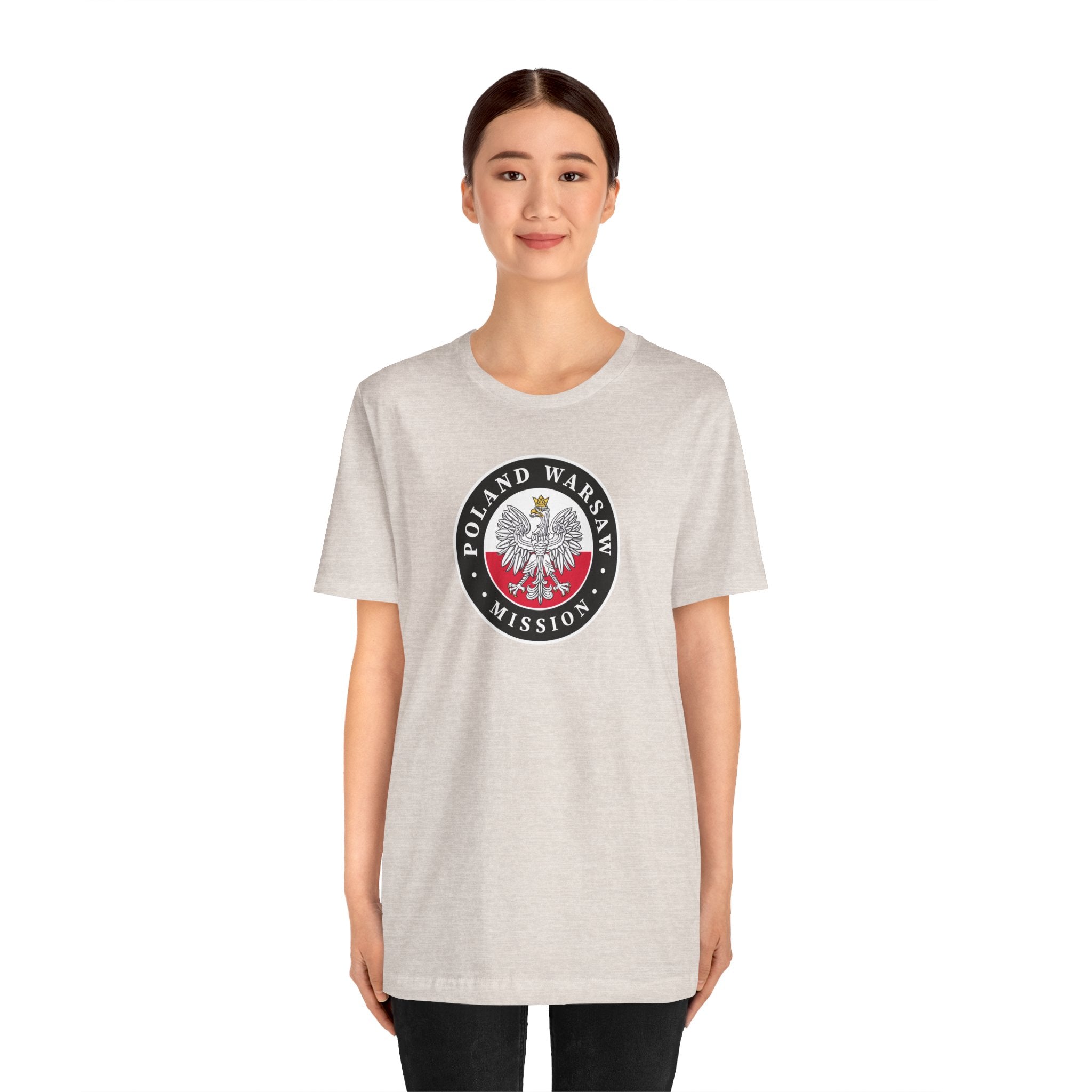 Poland Warsaw Mission Flag Logo (Black Border) T-shirt - Mission Wishlist - LDS Missionary Gift Store