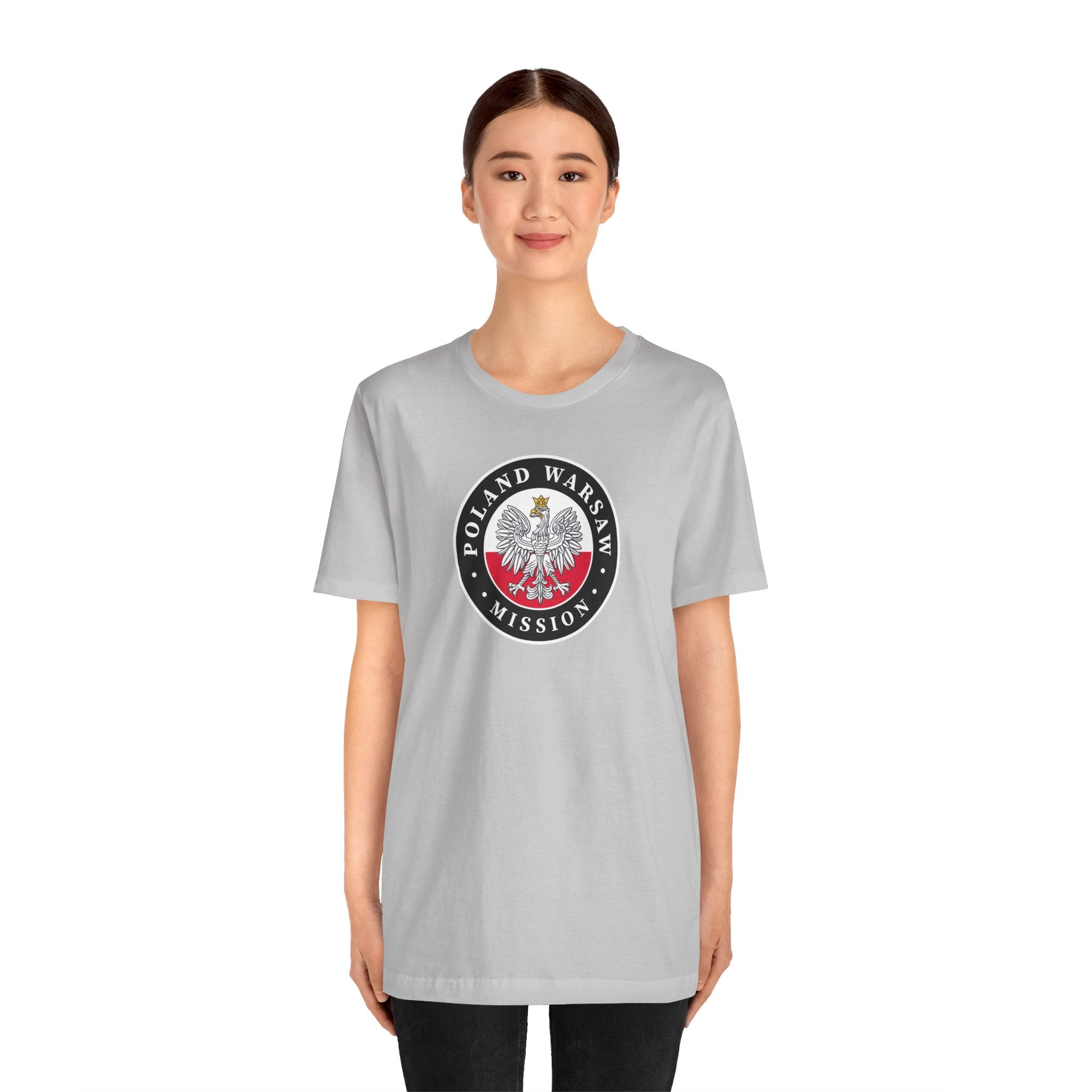 Poland Warsaw Mission Flag Logo (Black Border) T-shirt - Mission Wishlist - LDS Missionary Gift Store