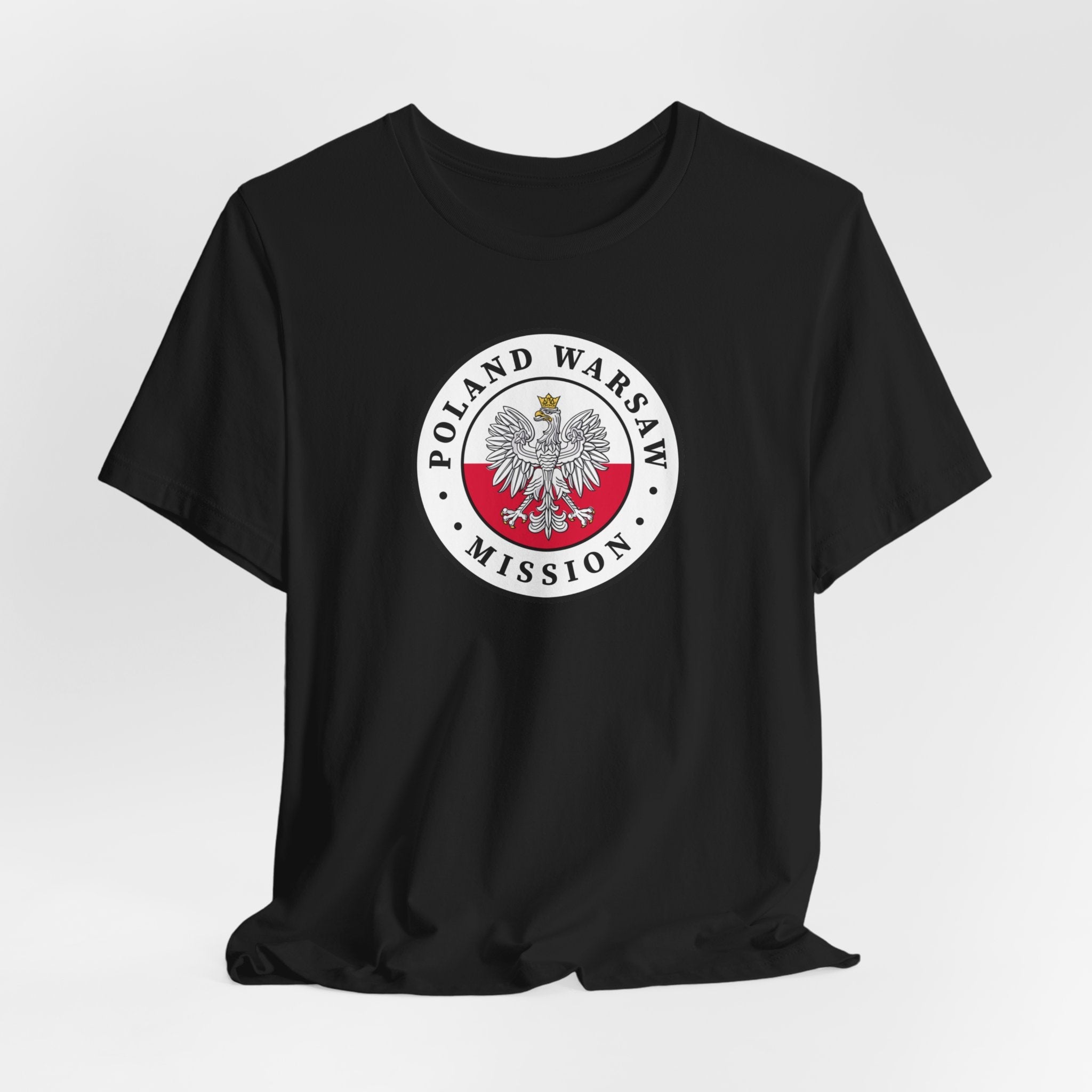 Poland Warsaw Mission Flag Logo (White Border) T-shirt - Mission Wishlist - LDS Missionary Gift Store