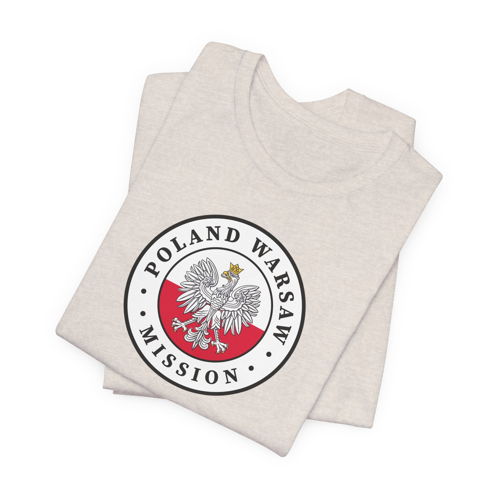 Poland Warsaw Mission Flag Logo (White Border) T-shirt - Mission Wishlist - LDS Missionary Gift Store