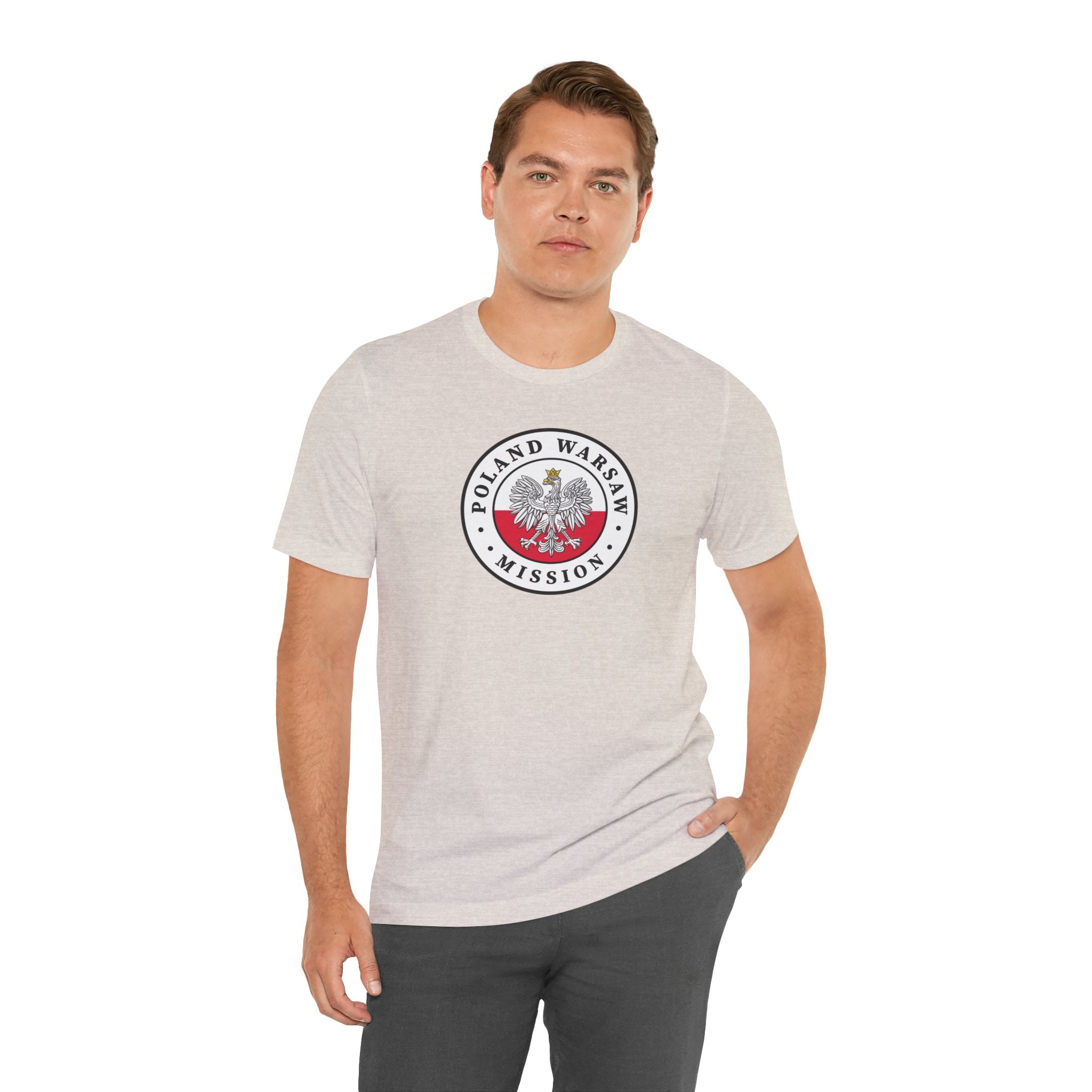 Poland Warsaw Mission Flag Logo (White Border) T-shirt - Mission Wishlist - LDS Missionary Gift Store
