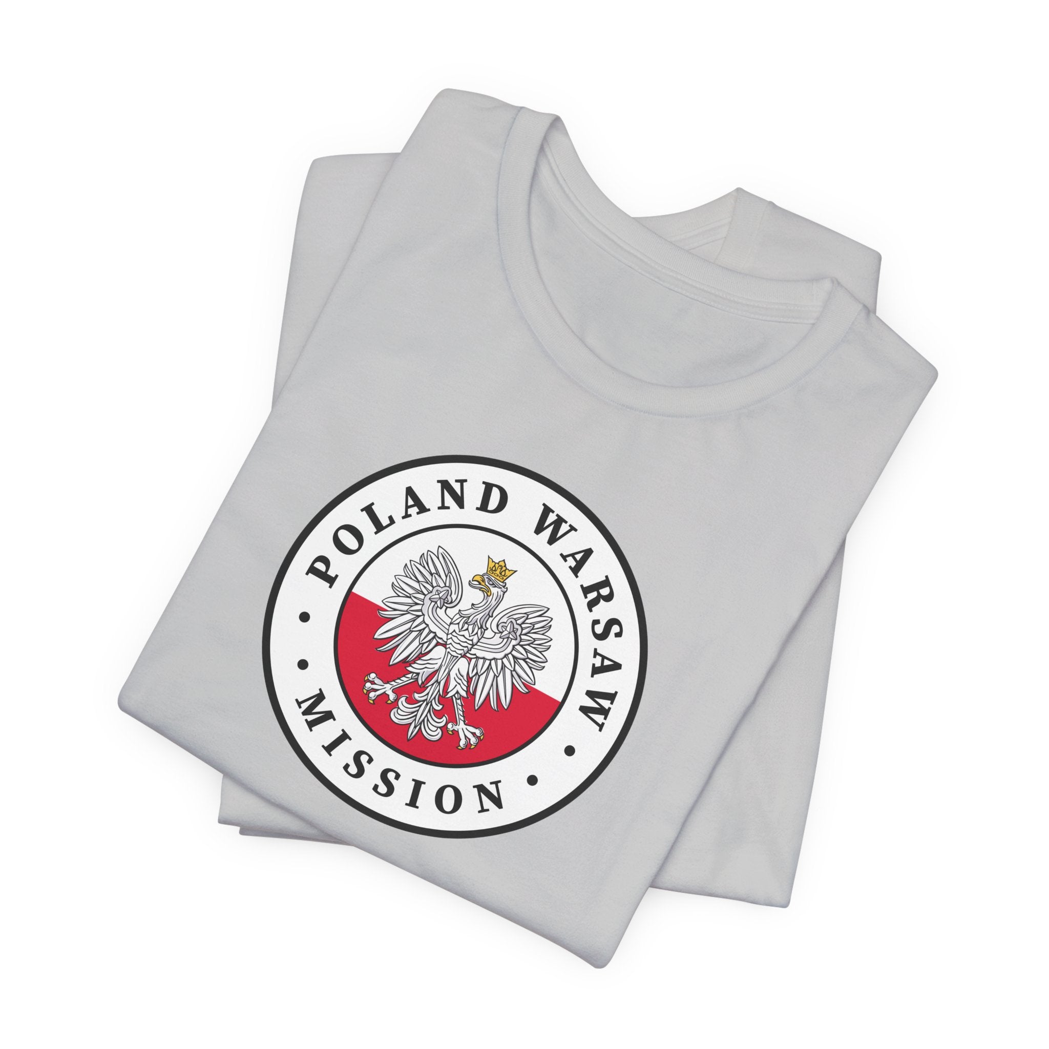 Poland Warsaw Mission Flag Logo (White Border) T-shirt - Mission Wishlist - LDS Missionary Gift Store