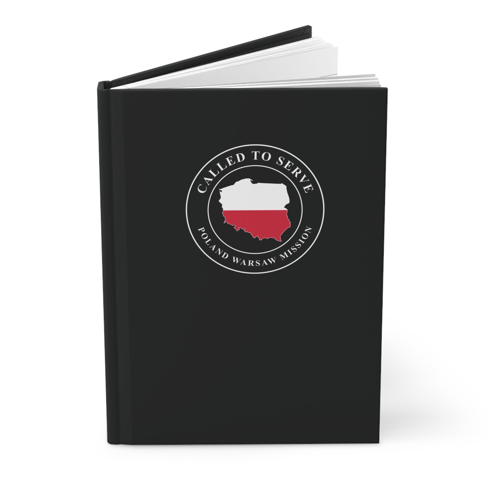 Poland Warsaw Mission Flag Map Called to Serve Black Hardcover Journal Matte - Latter-Day Saint LDS Missionary Gift - Book of Mormon