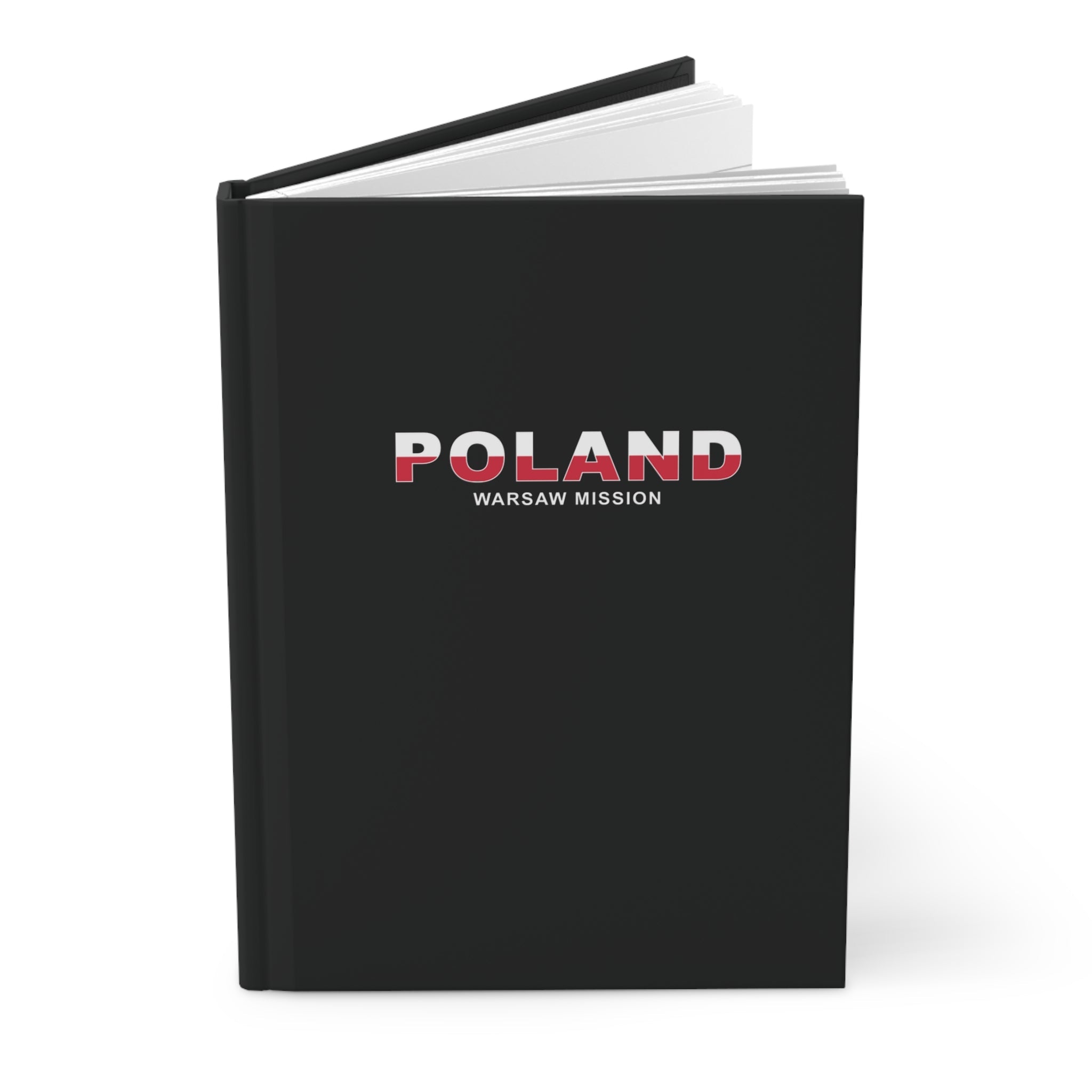 Poland Warsaw Mission Flag Title Black Hardcover Journal Matte - Mission Wishlist - LDS Missionary Gift Store