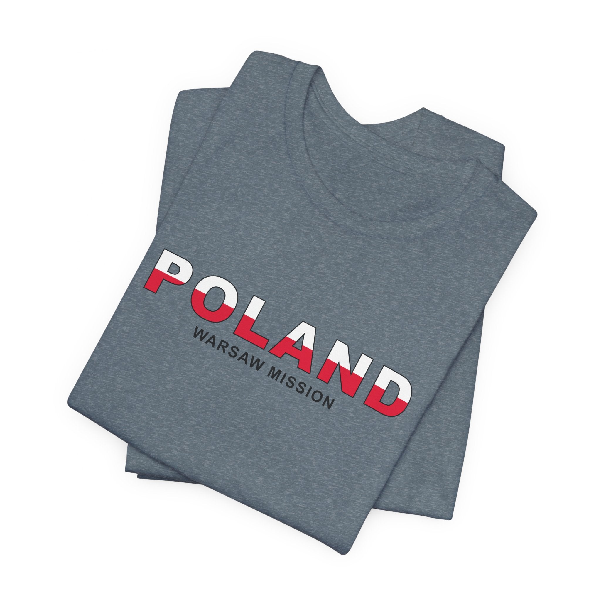 Poland Warsaw Mission Flag Title T-shirt - Mission Wishlist - LDS Missionary Gift Store
